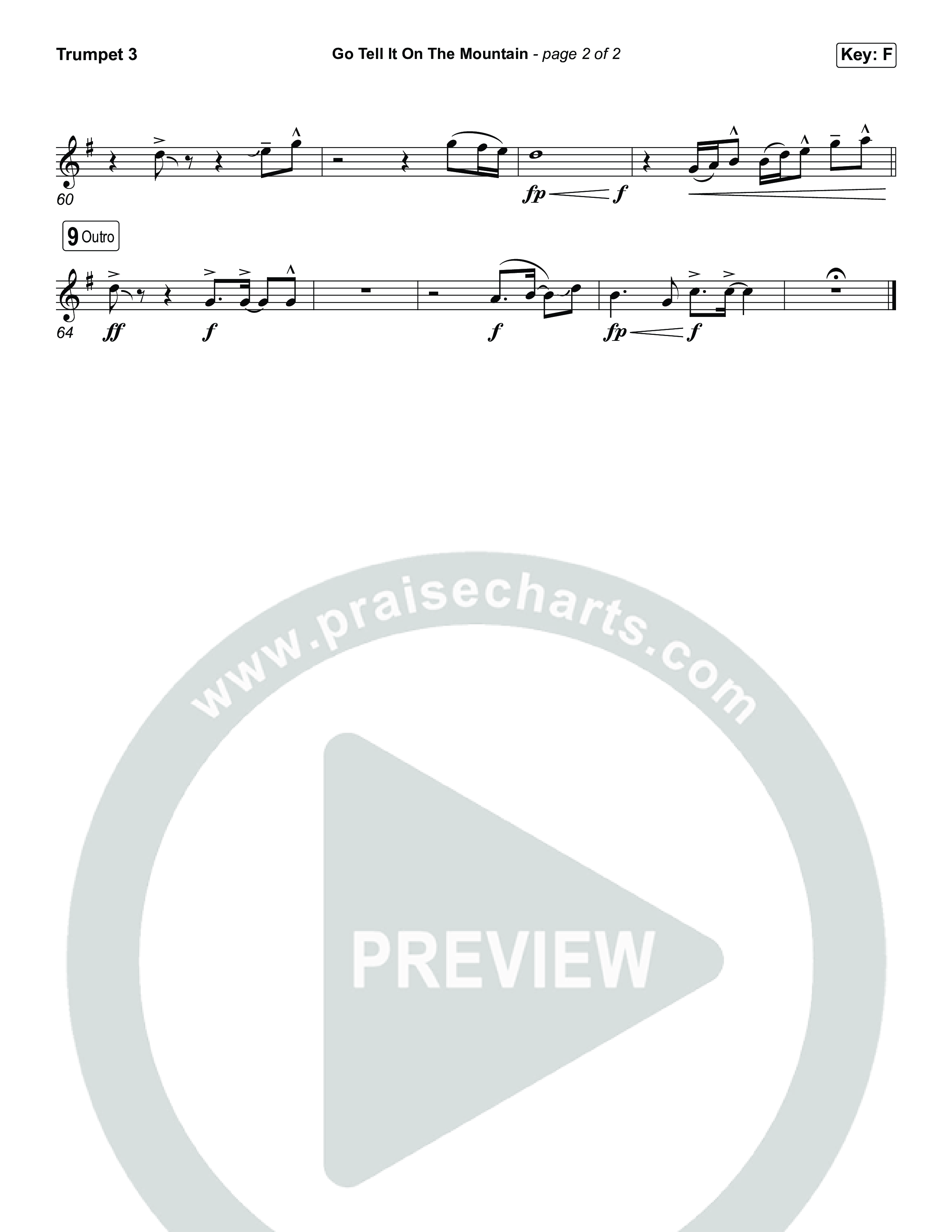 Go Tell It On The Mountain (Choral/SATB) Trumpet 3 (Travis Cottrell / Arr. Mason Brown / Orch. Daniel Galbraith)