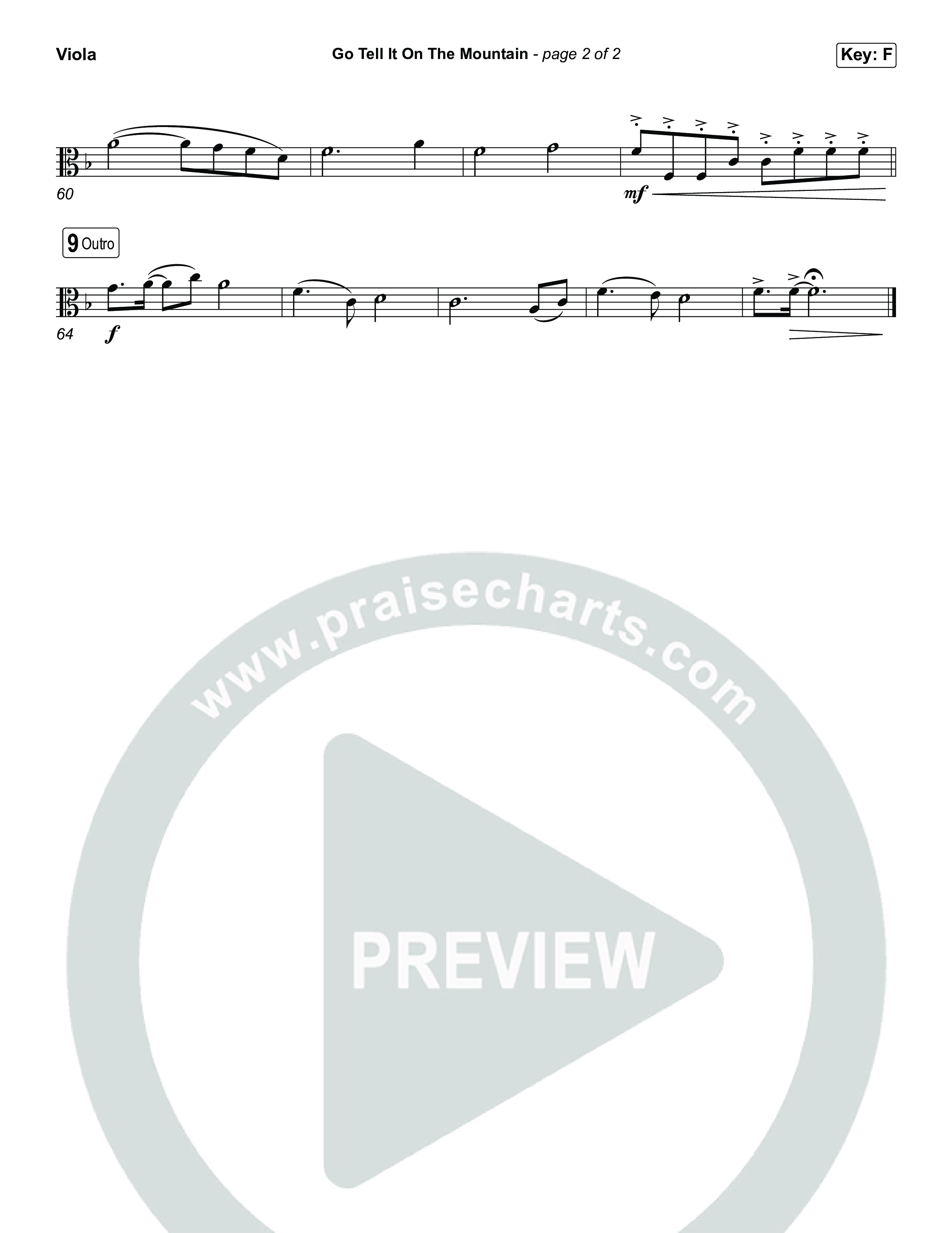 Go Tell It On The Mountain (Choral/SATB) Viola (Travis Cottrell / Arr. Mason Brown / Orch. Daniel Galbraith)