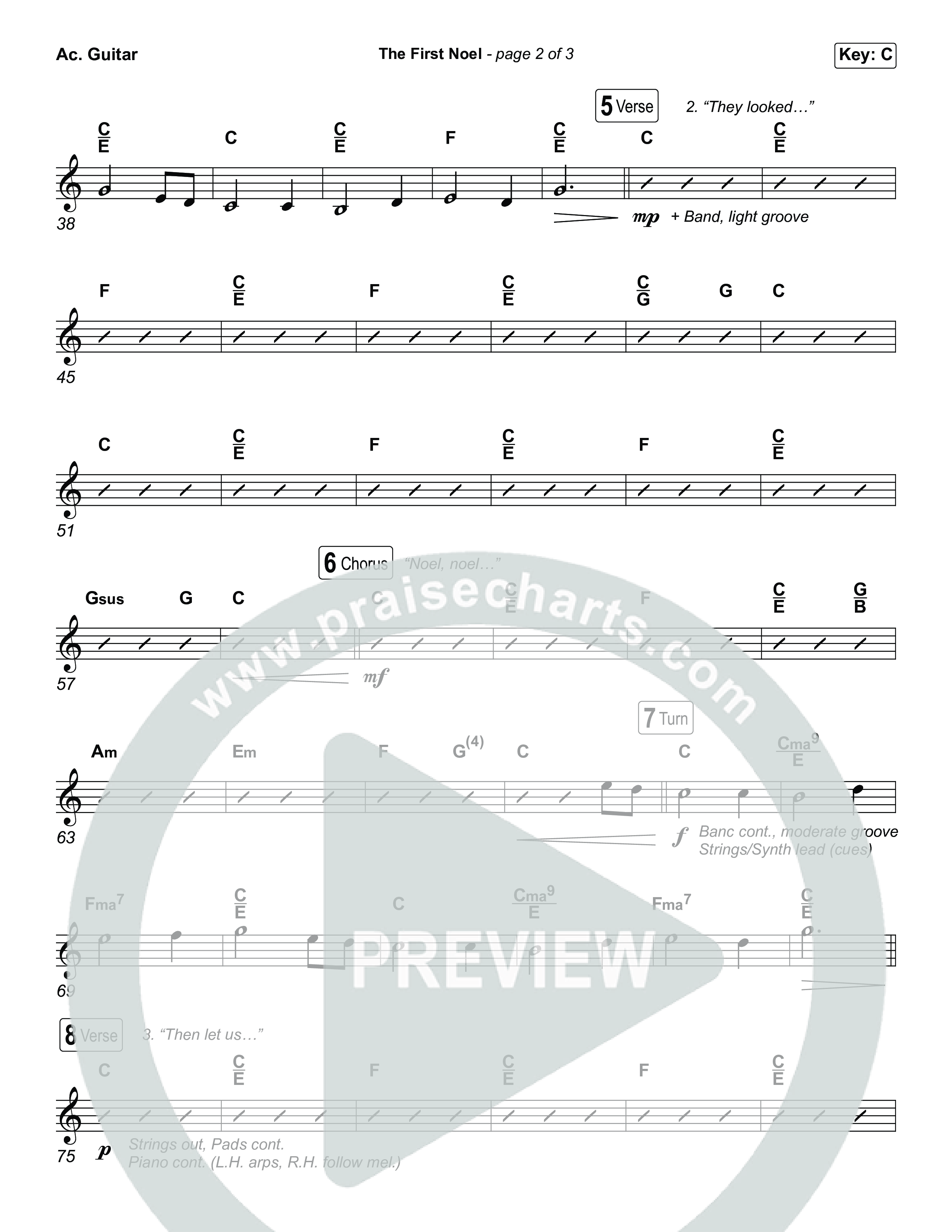 The First Noel (Choral/SATB) Acoustic Guitar (Travis Cottrell / Arr. Mason Brown)