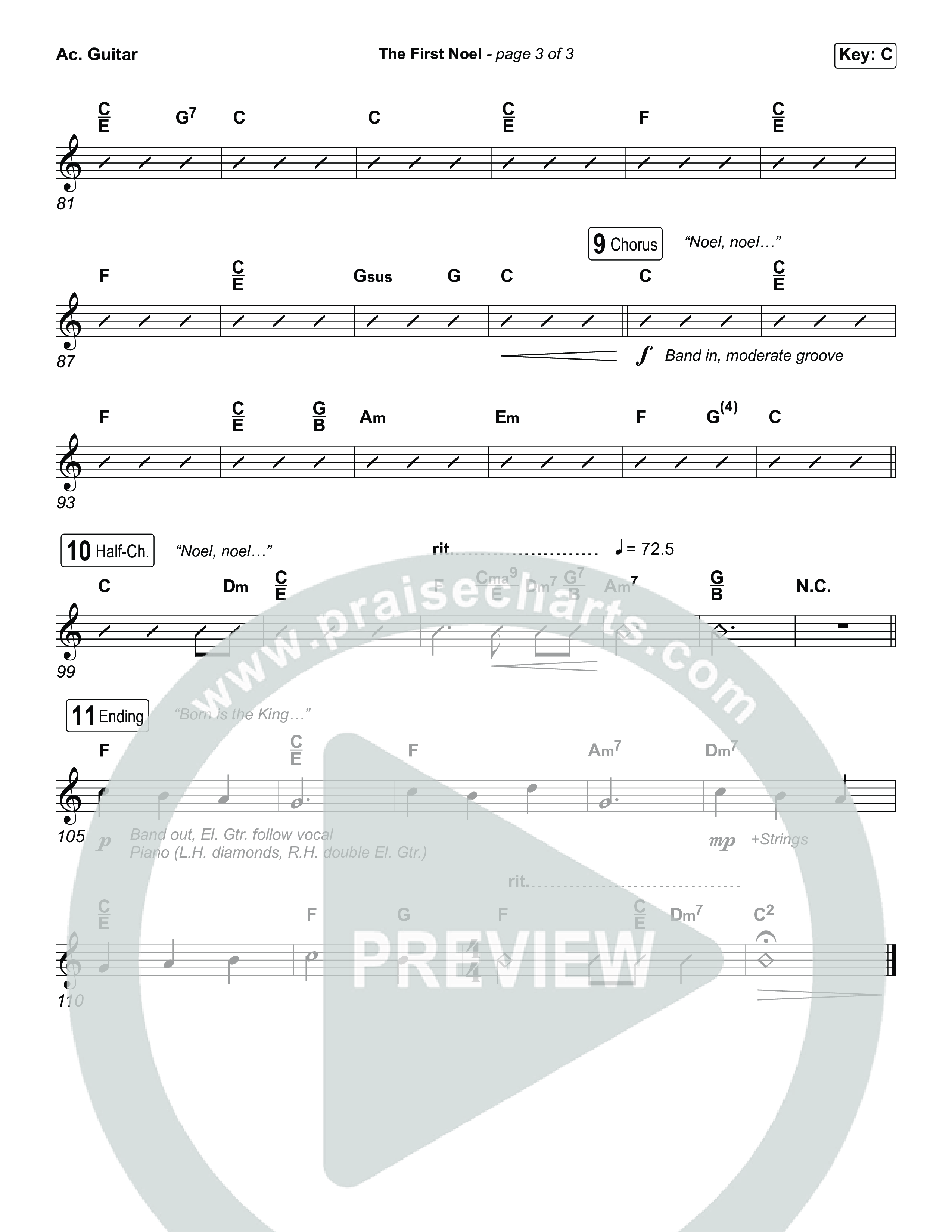 The First Noel (Choral/SATB) Acoustic Guitar (Travis Cottrell / Arr. Mason Brown)