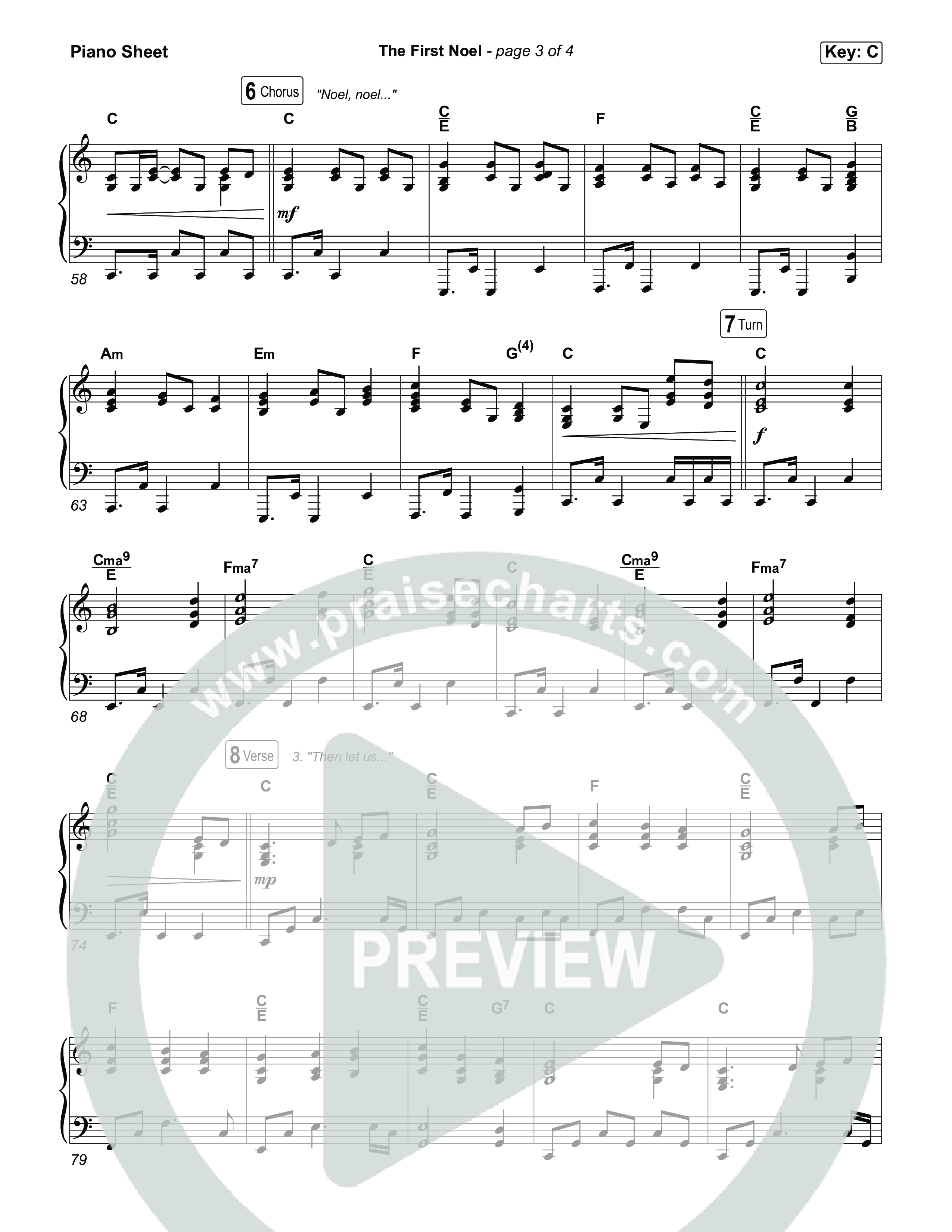 The First Noel (Choral/SATB) Piano Sheet (Travis Cottrell / Arr. Mason Brown)