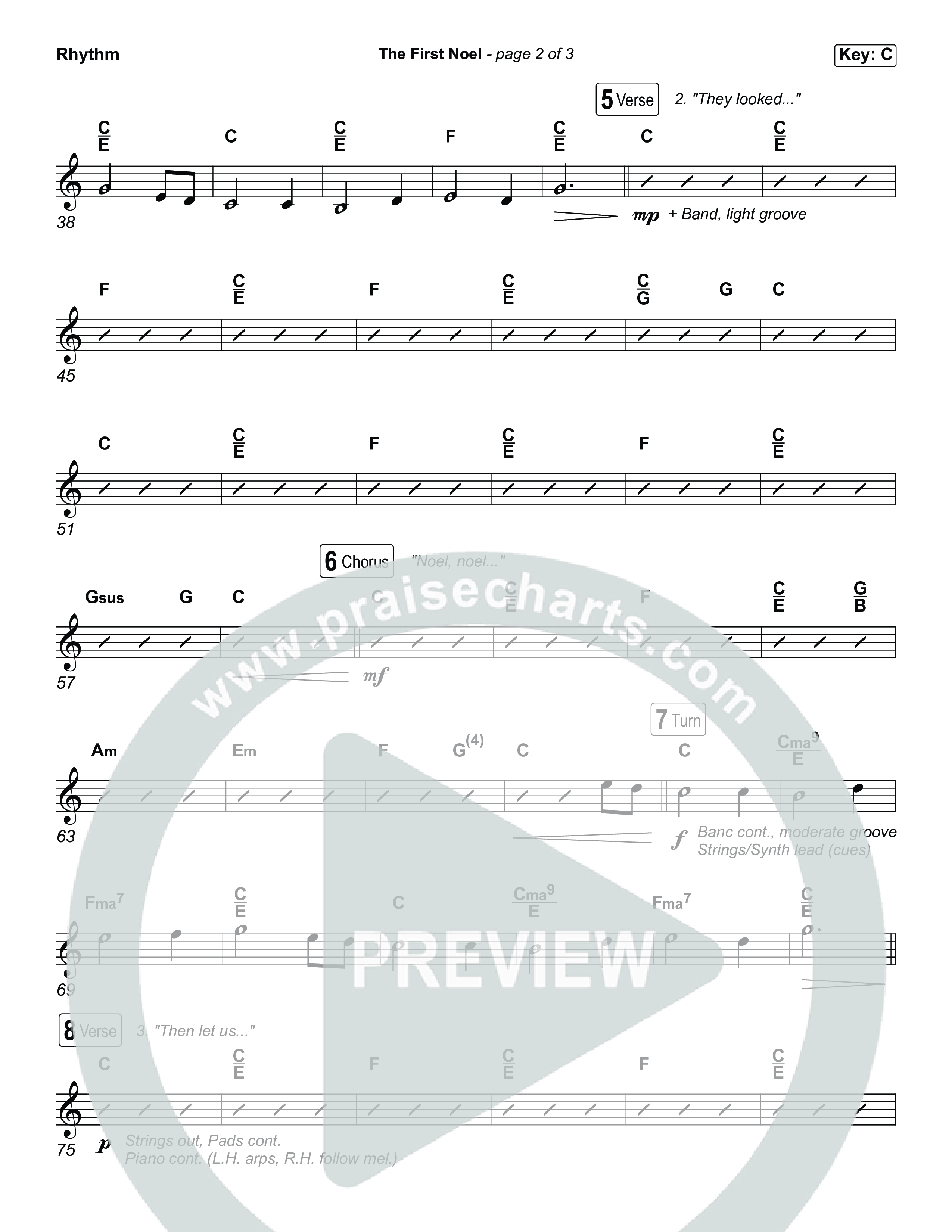 The First Noel (Choral/SATB) Rhythm Chart (Travis Cottrell / Arr. Mason Brown)