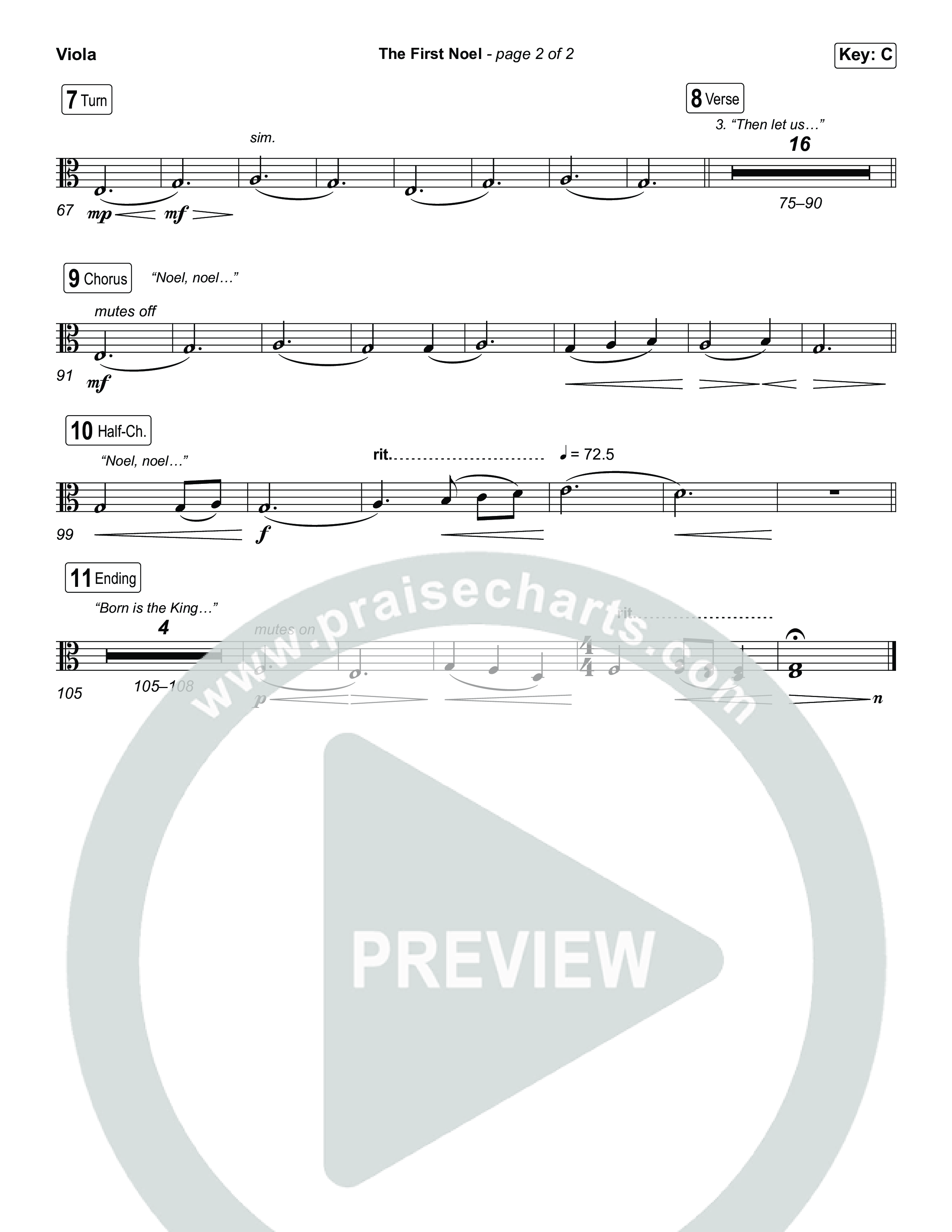 The First Noel (Choral/SATB) Viola (Travis Cottrell / Arr. Mason Brown)