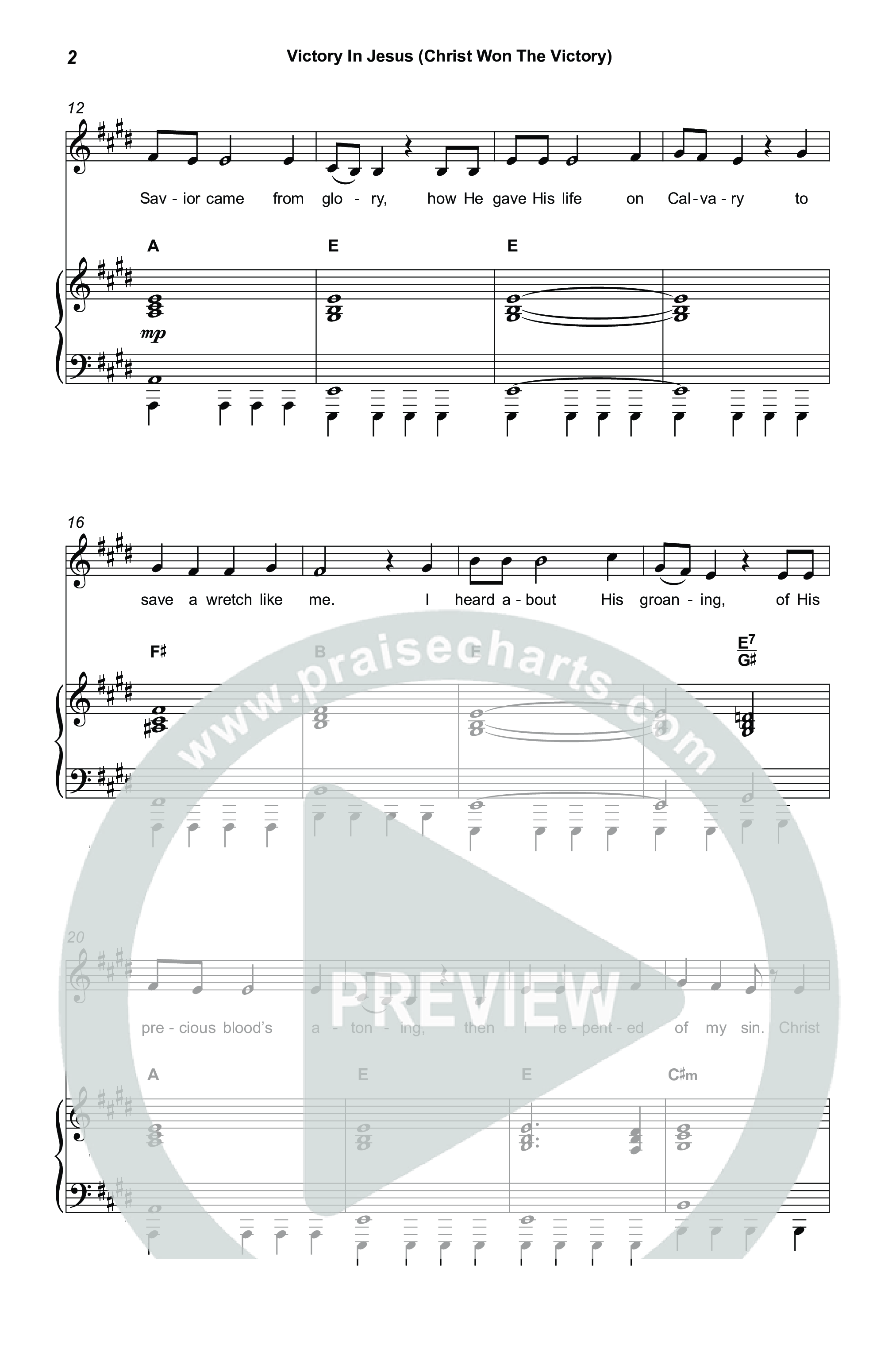 Victory In Jesus (Christ Won The Victory) (Choral/SATB) Octavo (SATB & Pno) (Travis Cottrell / Arr. Mason Brown)