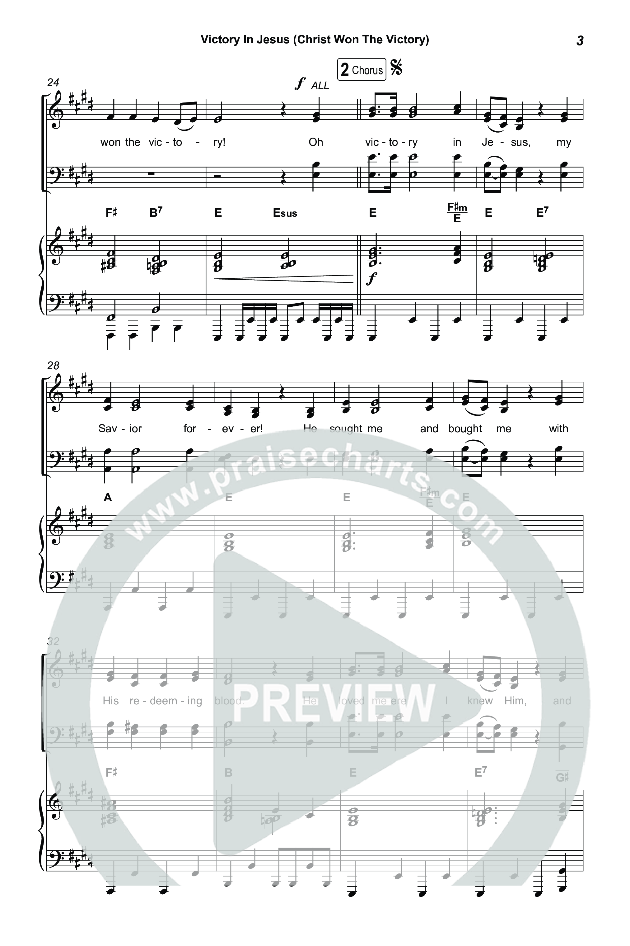 Victory In Jesus (Christ Won The Victory) (Choral/SATB) Octavo (SATB & Pno) (Travis Cottrell / Arr. Mason Brown)