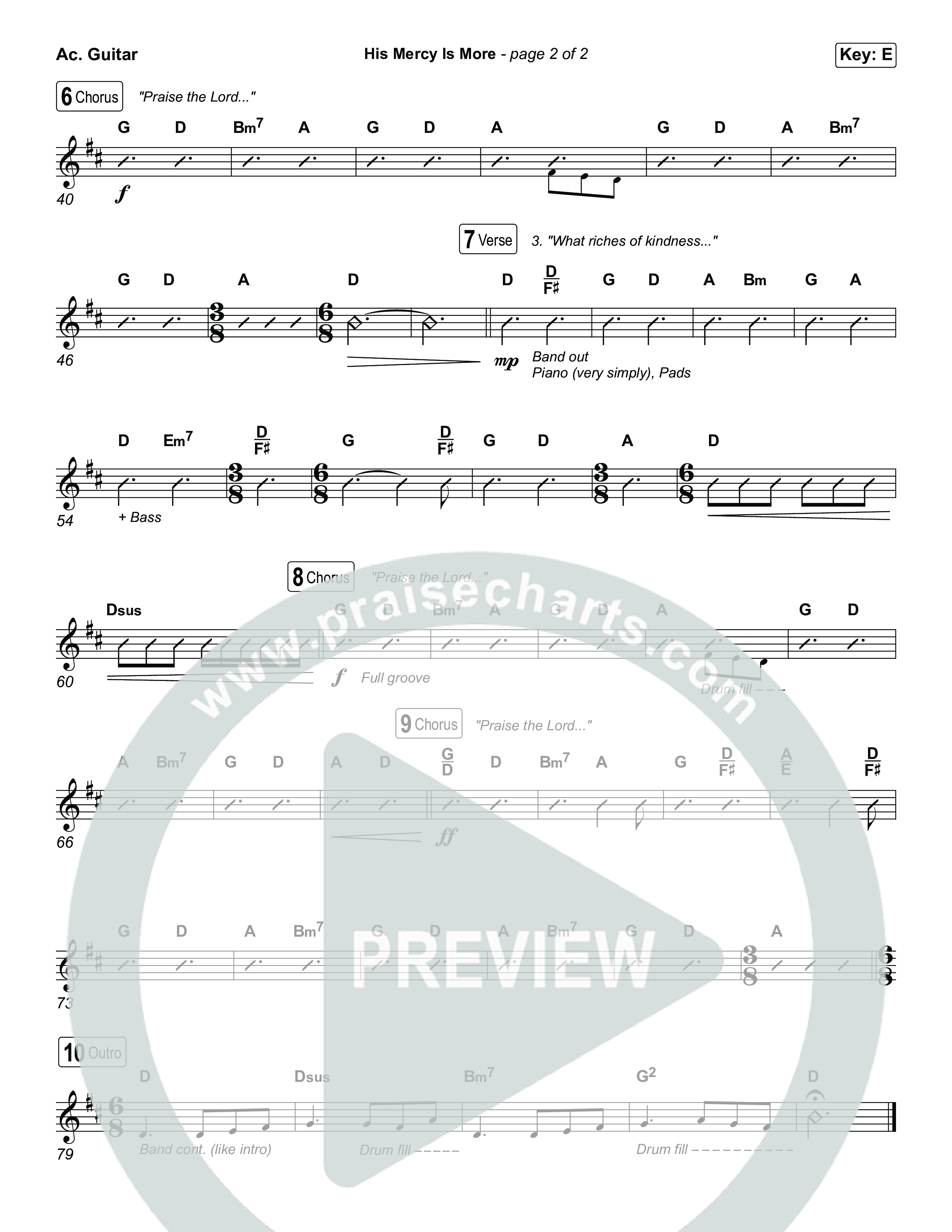 His Mercy Is More (Choral/SATB) Acoustic Guitar (Travis Cottrell / Arr. Mason Brown / Orch. Travis Patton)