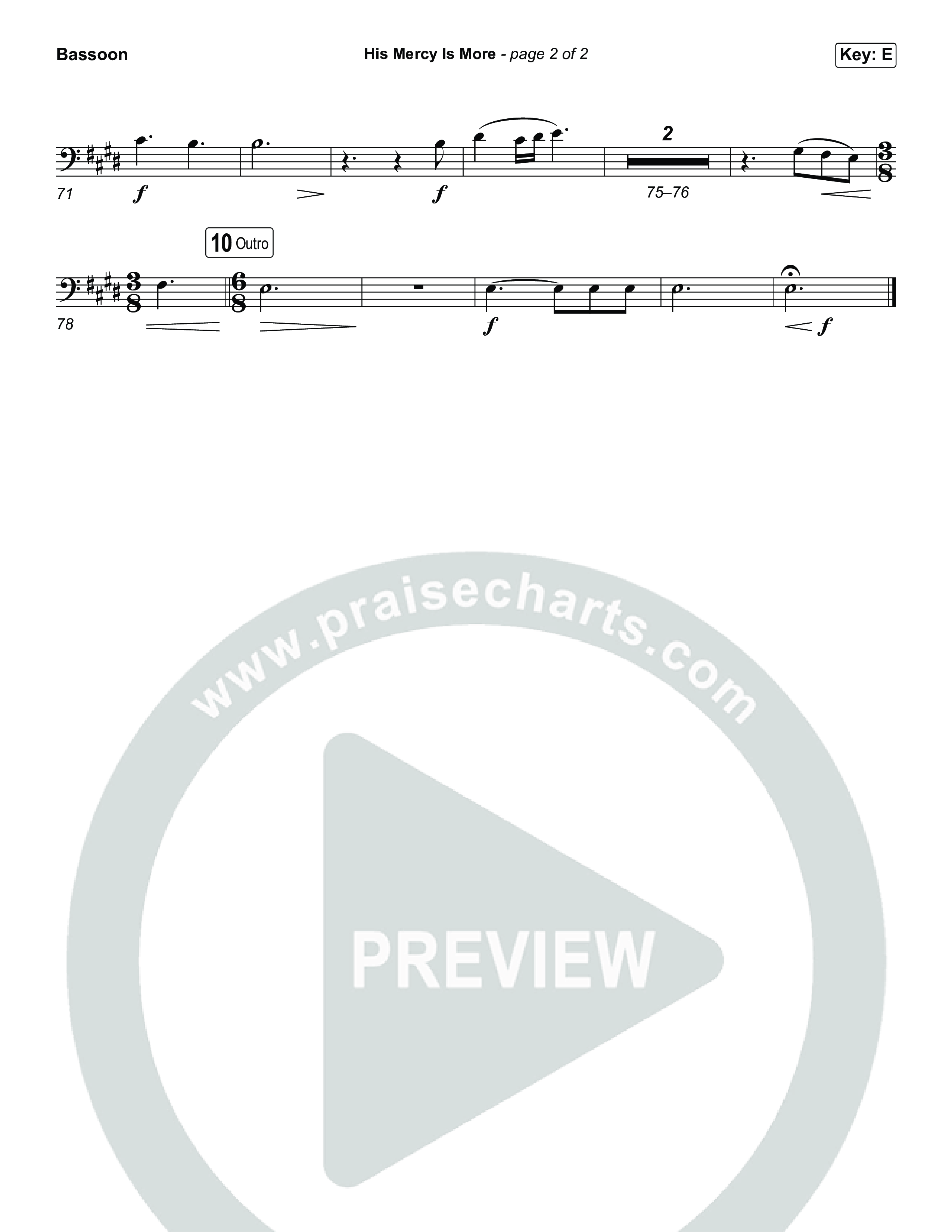 His Mercy Is More (Choral/SATB) Bassoon (Travis Cottrell / Arr. Mason Brown / Orch. Travis Patton)