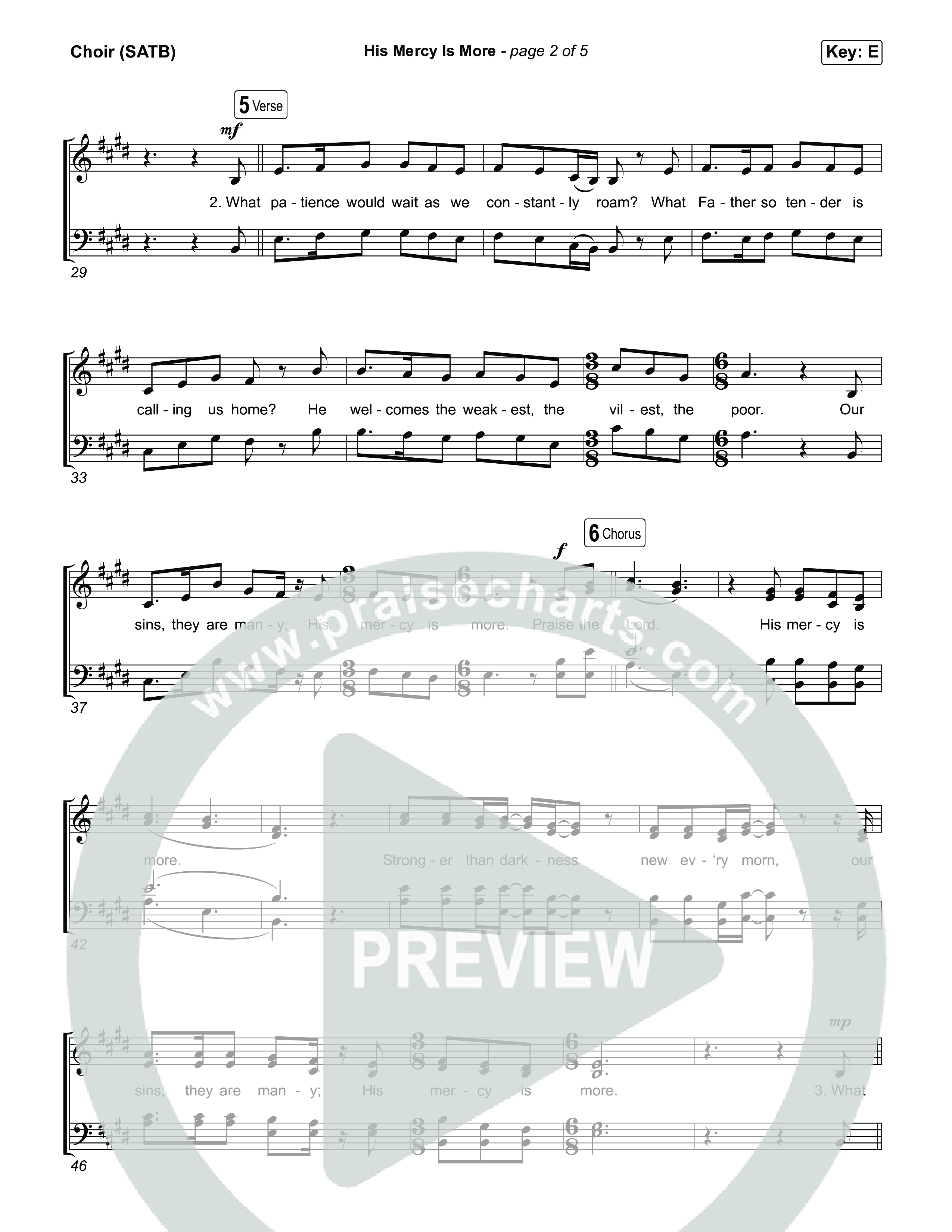 His Mercy Is More (Choral/SATB) Choir Sheet (SATB) (Travis Cottrell / Arr. Mason Brown / Orch. Travis Patton)