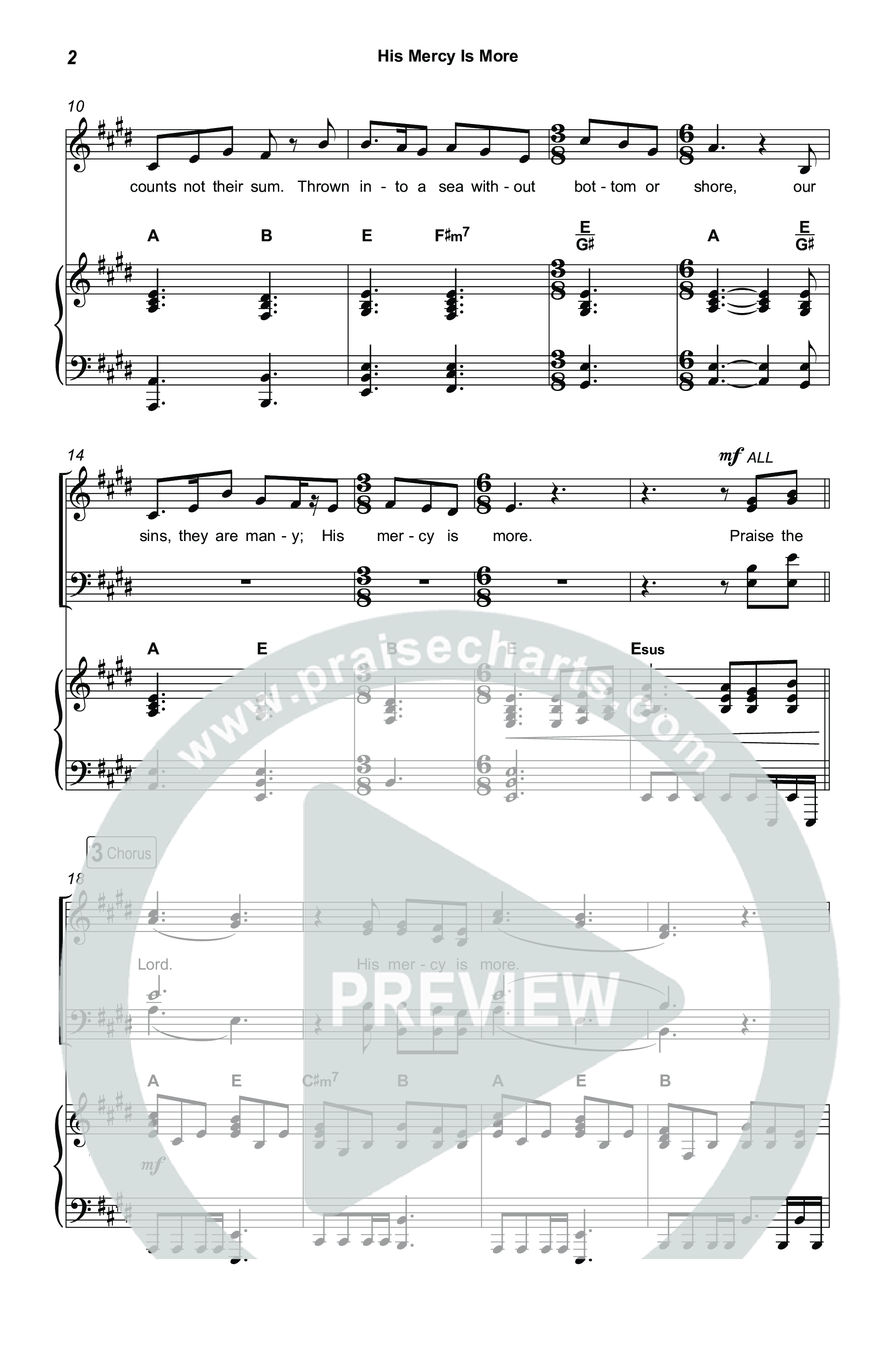 His Mercy Is More (Choral/SATB) Octavo (SATB & Pno) (Travis Cottrell / Arr. Mason Brown / Orch. Travis Patton)
