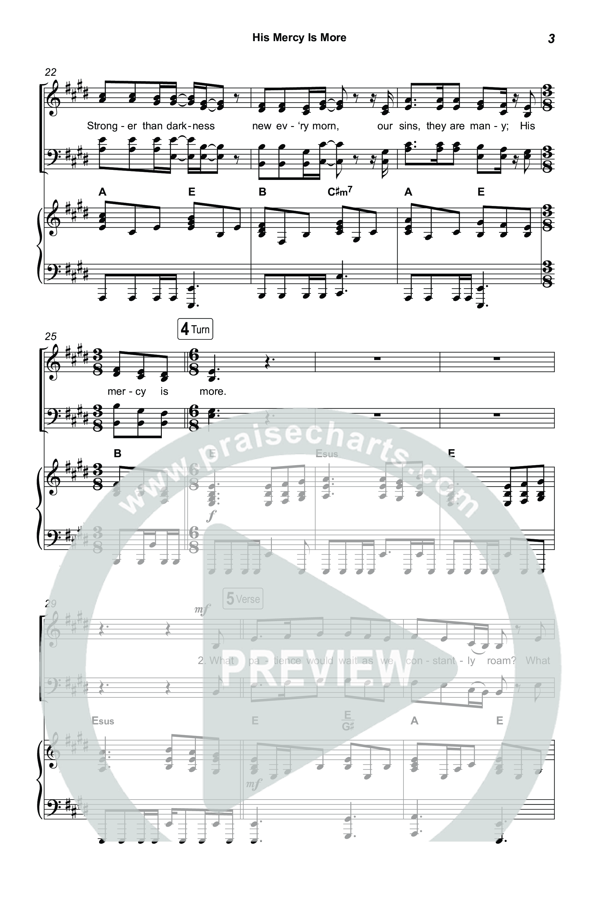 His Mercy Is More (Choral/SATB) Octavo (SATB & Pno) (Travis Cottrell / Arr. Mason Brown / Orch. Travis Patton)