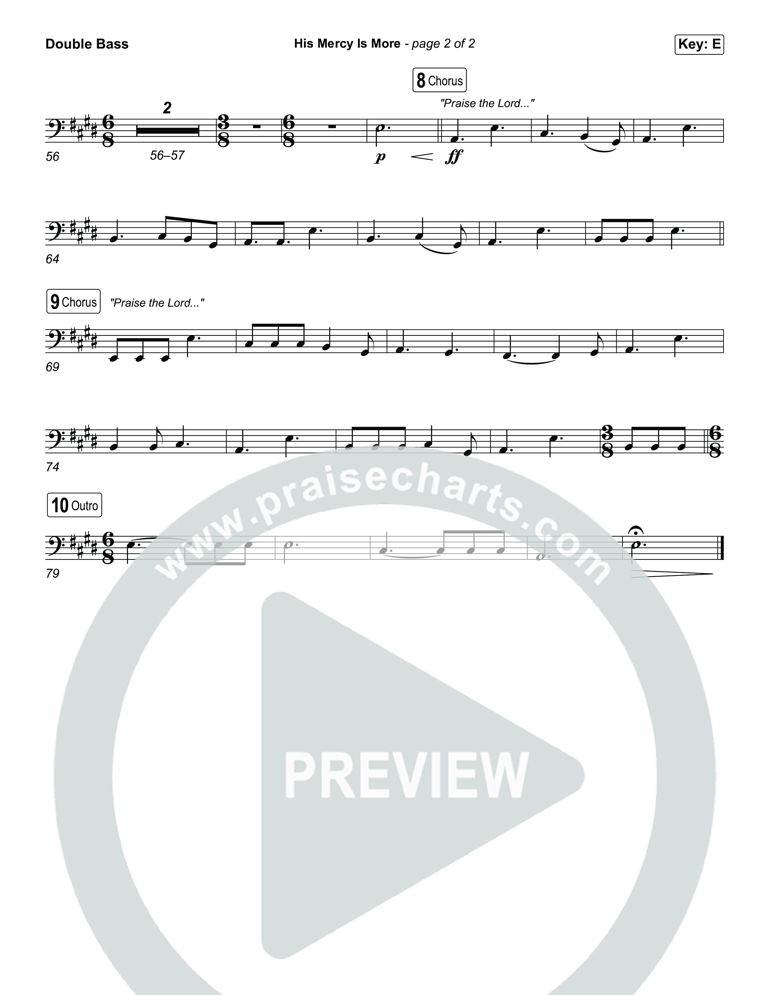 His Mercy Is More (Choral/SATB) String Bass (Travis Cottrell / Arr. Mason Brown / Orch. Travis Patton)