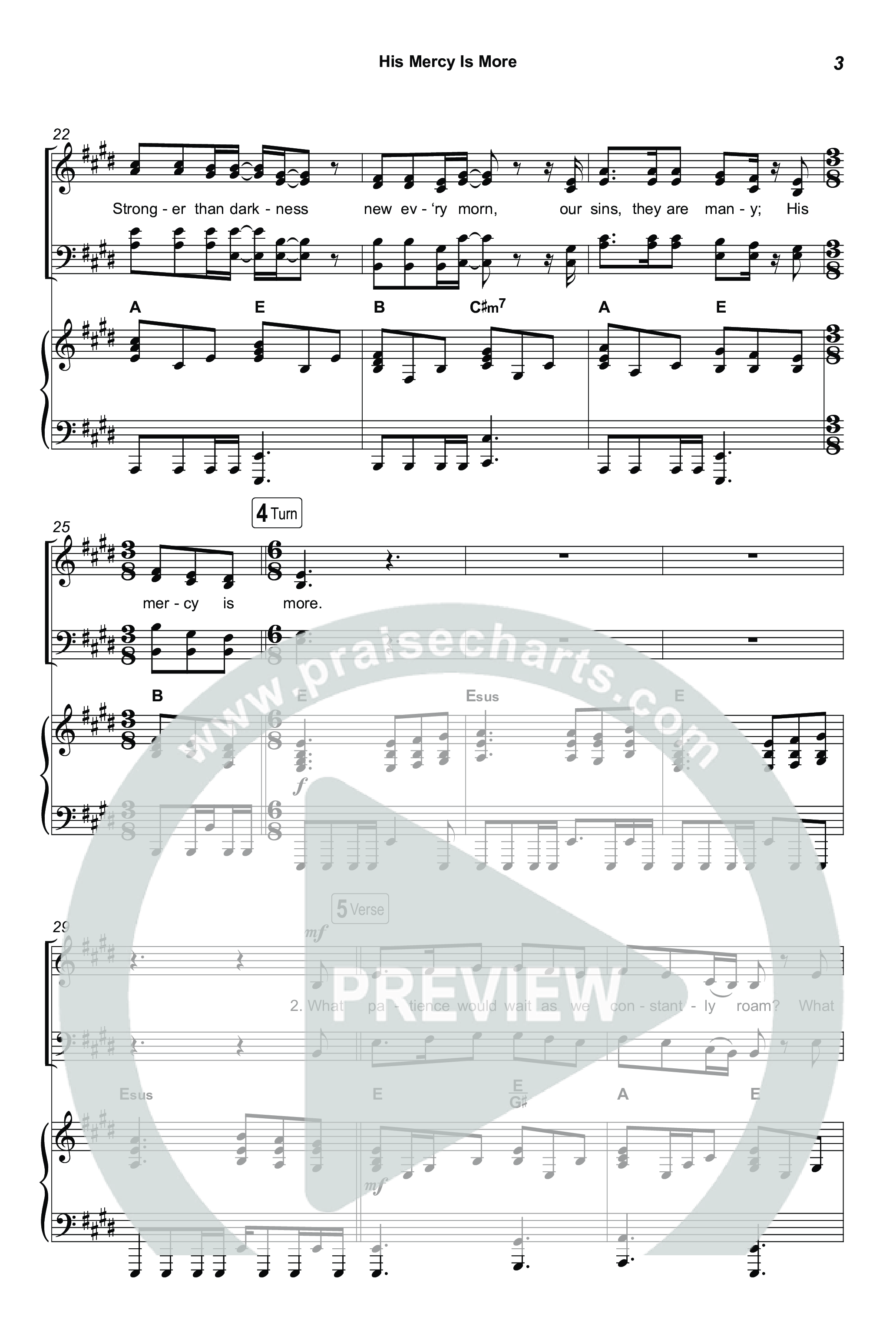 His Mercy Is More (Choral/SATB) Octavo (SATB & Pno) (Travis Cottrell / Arr. Mason Brown / Orch. Travis Patton)