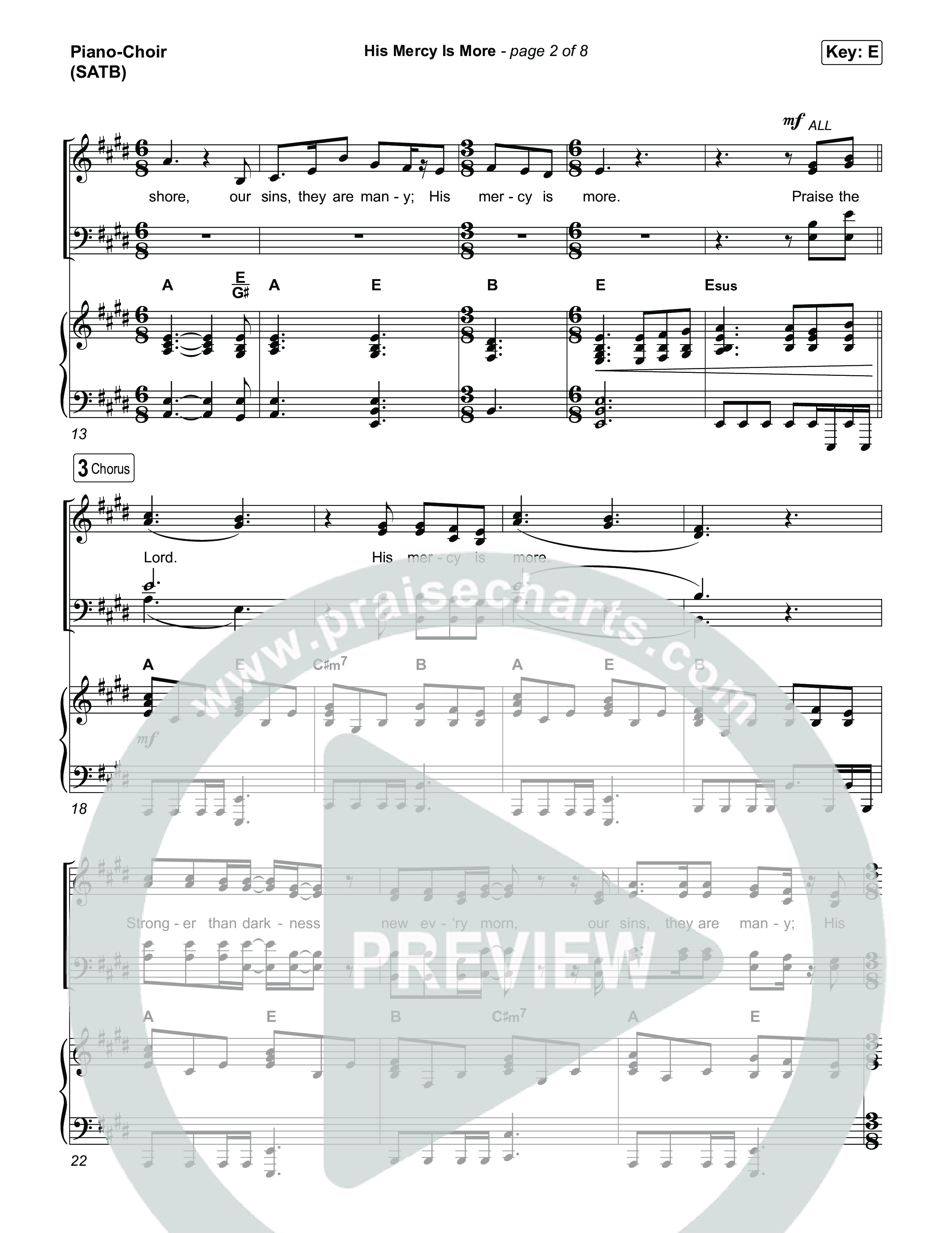 His Mercy Is More (Choral/SATB) Piano/Vocal (SATB) (Travis Cottrell / Arr. Mason Brown / Orch. Travis Patton)