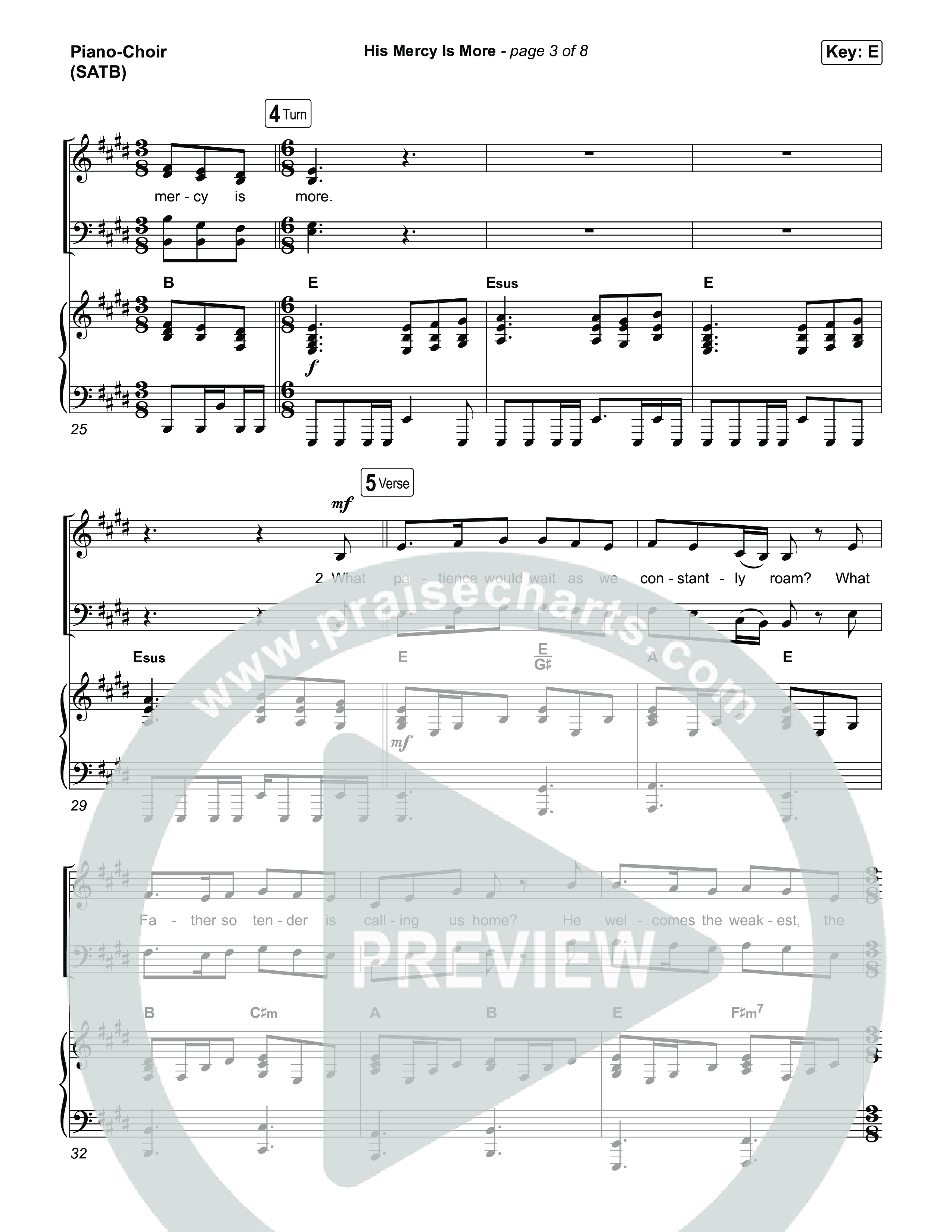 His Mercy Is More (Choral/SATB) Piano/Vocal (SATB) (Travis Cottrell / Arr. Mason Brown / Orch. Travis Patton)