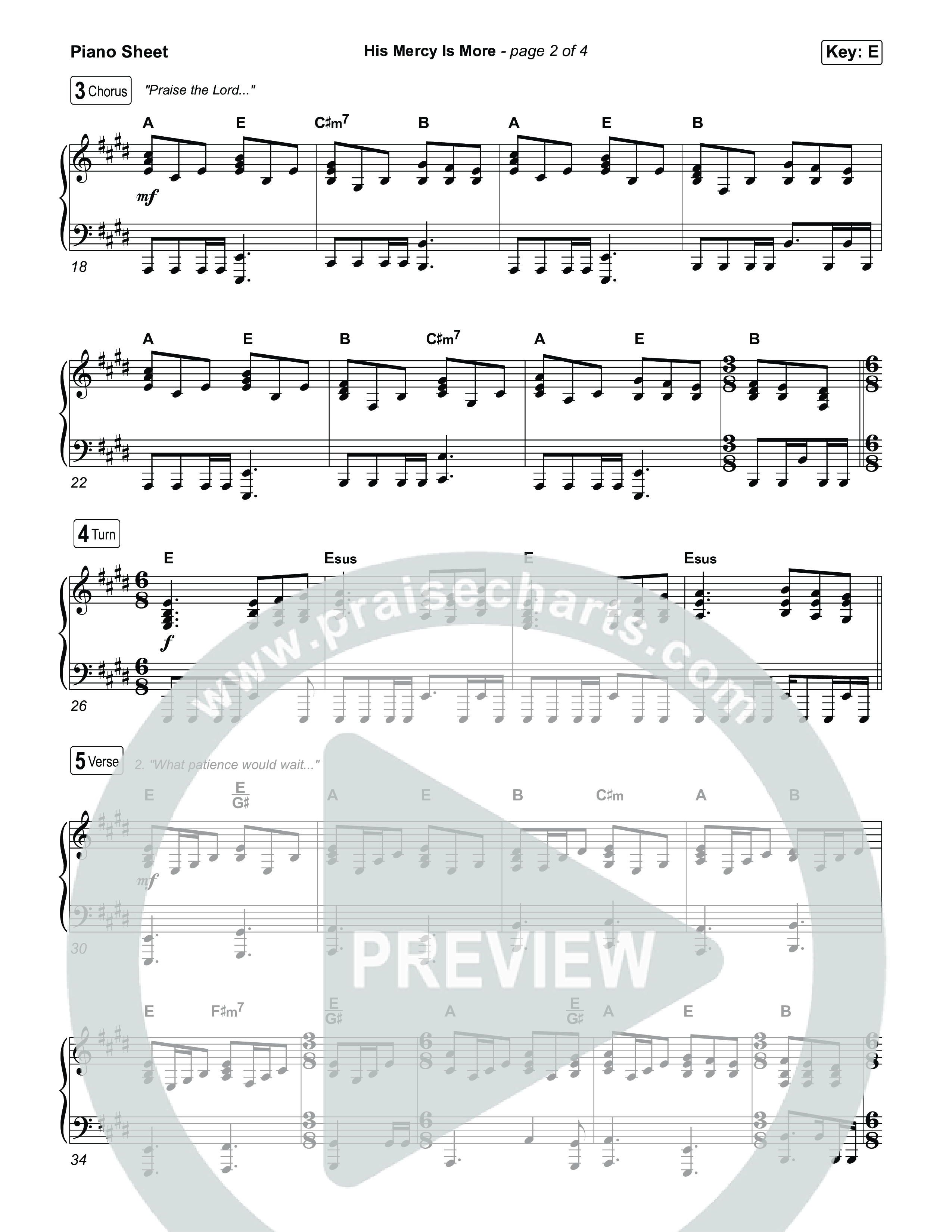 His Mercy Is More (Choral/SATB) Piano Sheet (Travis Cottrell / Arr. Mason Brown / Orch. Travis Patton)