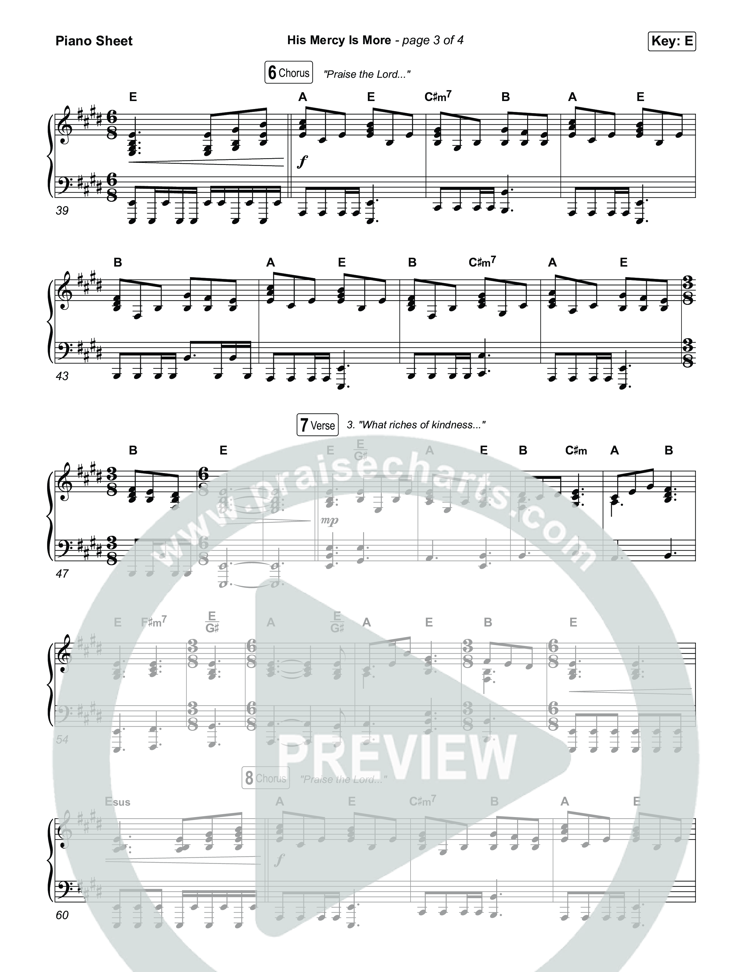 His Mercy Is More (Choral/SATB) Piano Sheet (Travis Cottrell / Arr. Mason Brown / Orch. Travis Patton)