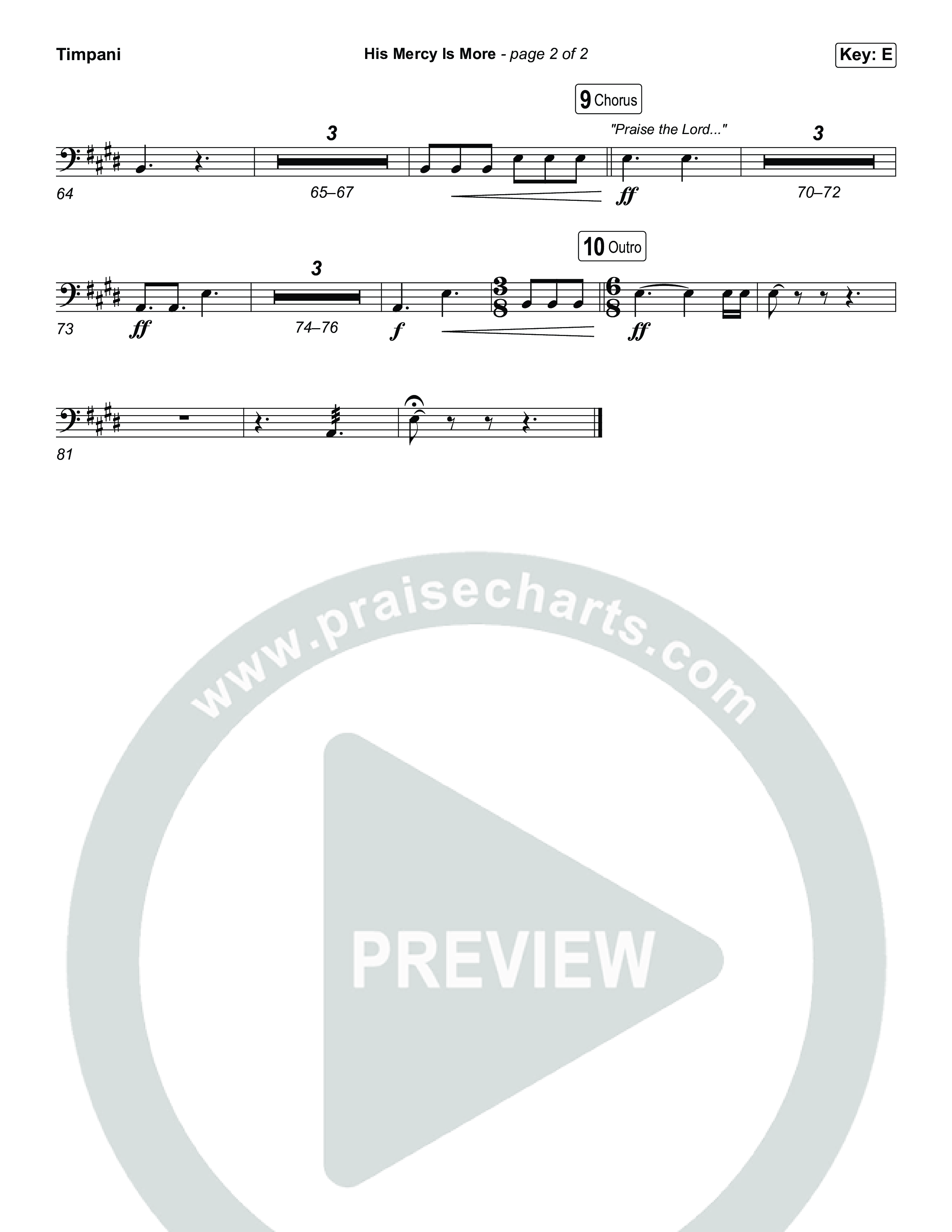 His Mercy Is More (Choral/SATB) Timpani (Travis Cottrell / Arr. Mason Brown / Orch. Travis Patton)