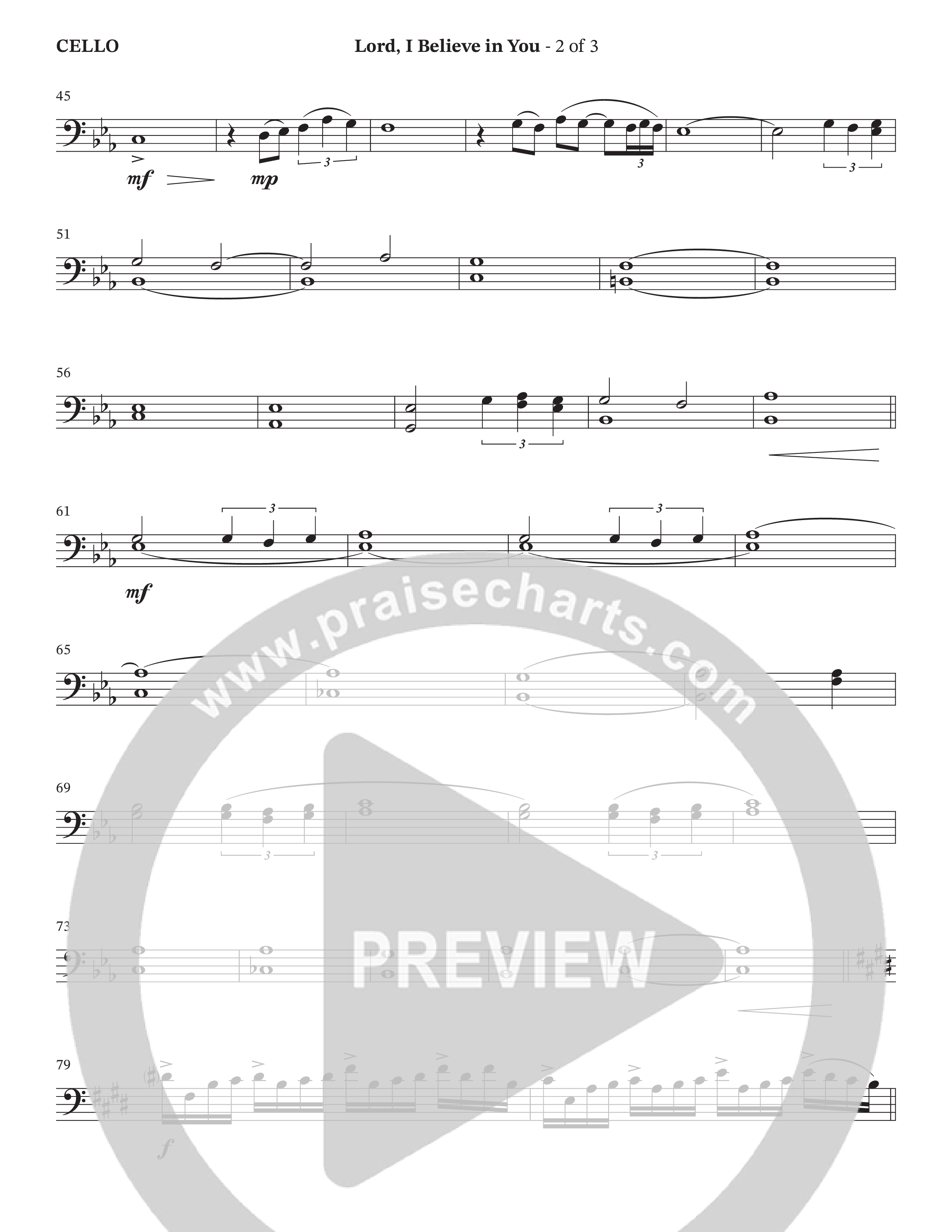 Lord I Believe In You (Choral Anthem SATB) Cello (The Brooklyn Tabernacle Choir / Arr. Carol Cymbala / Orch. Lari Goss)