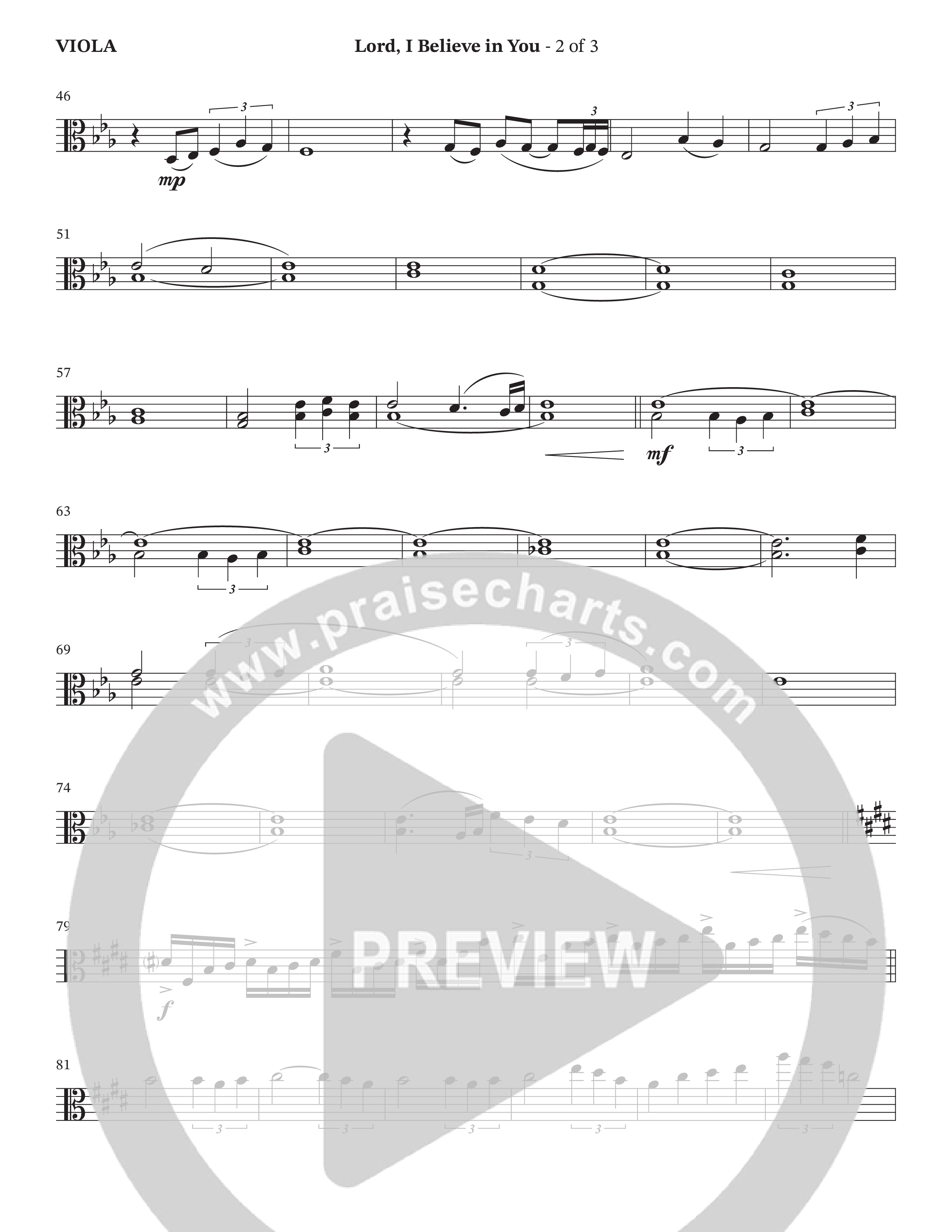 Lord I Believe In You (Choral Anthem SATB) Viola (The Brooklyn Tabernacle Choir / Arr. Carol Cymbala / Orch. Lari Goss)