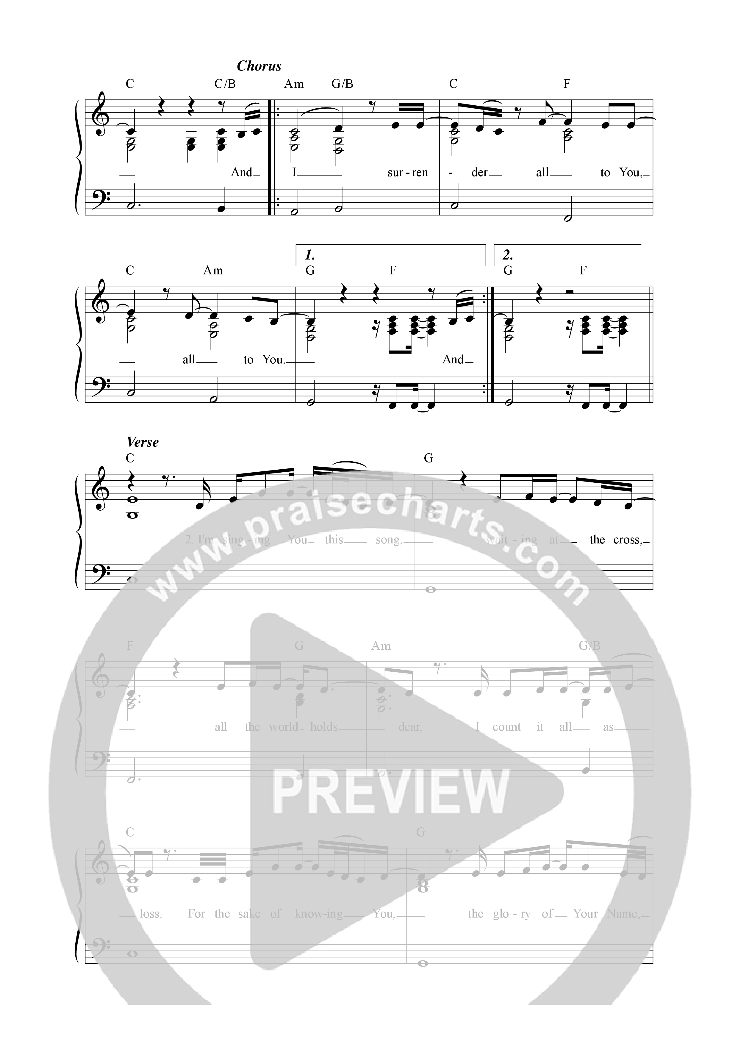 Surrender Lead Sheet Melody (Songs From The Soil / Marc James)