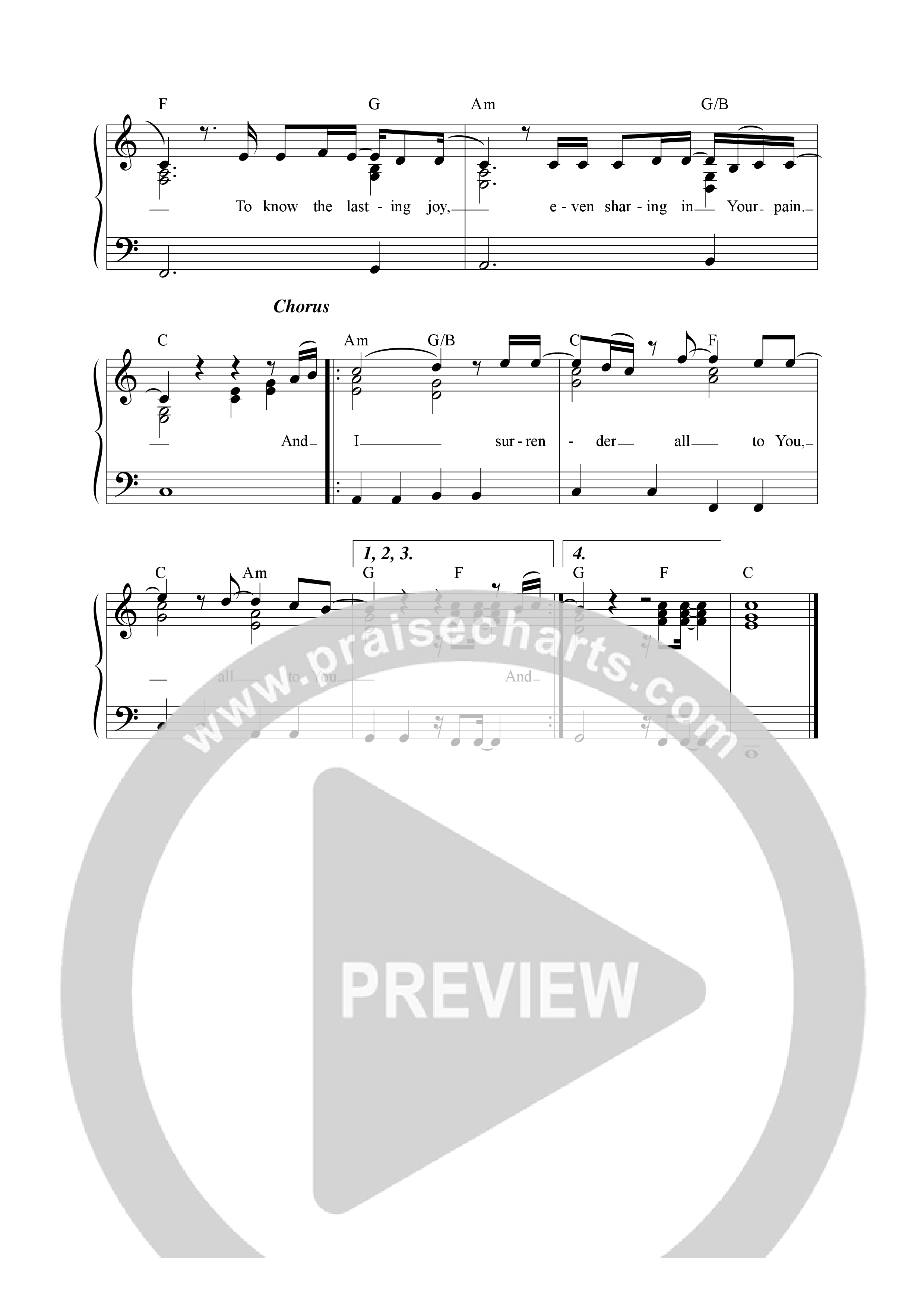 Surrender Lead Sheet Melody (Songs From The Soil / Marc James)