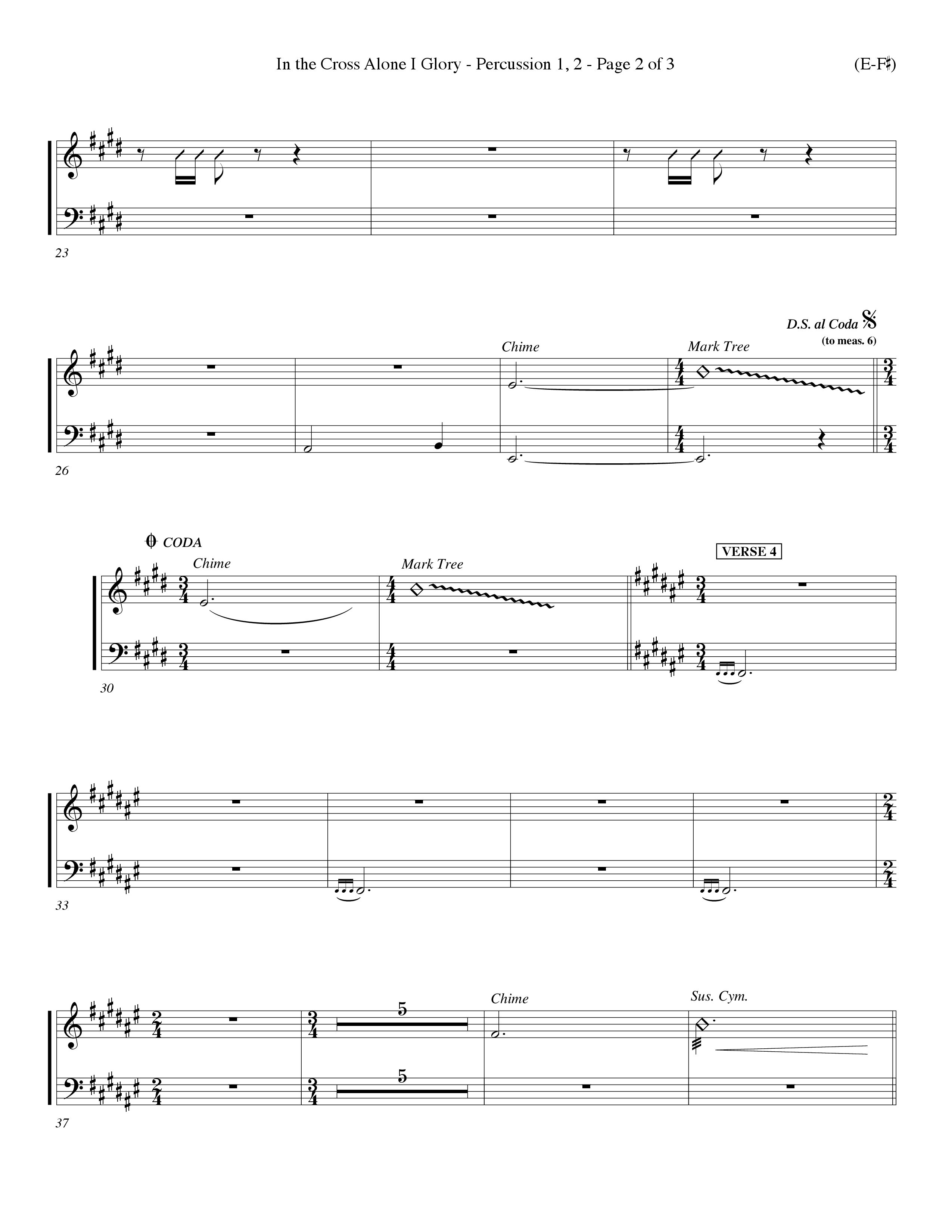 In The Cross Alone I Glory (Choral Anthem SATB) Percussion 1/2 (Word Music Choral / Arr. Dave Williamson)
