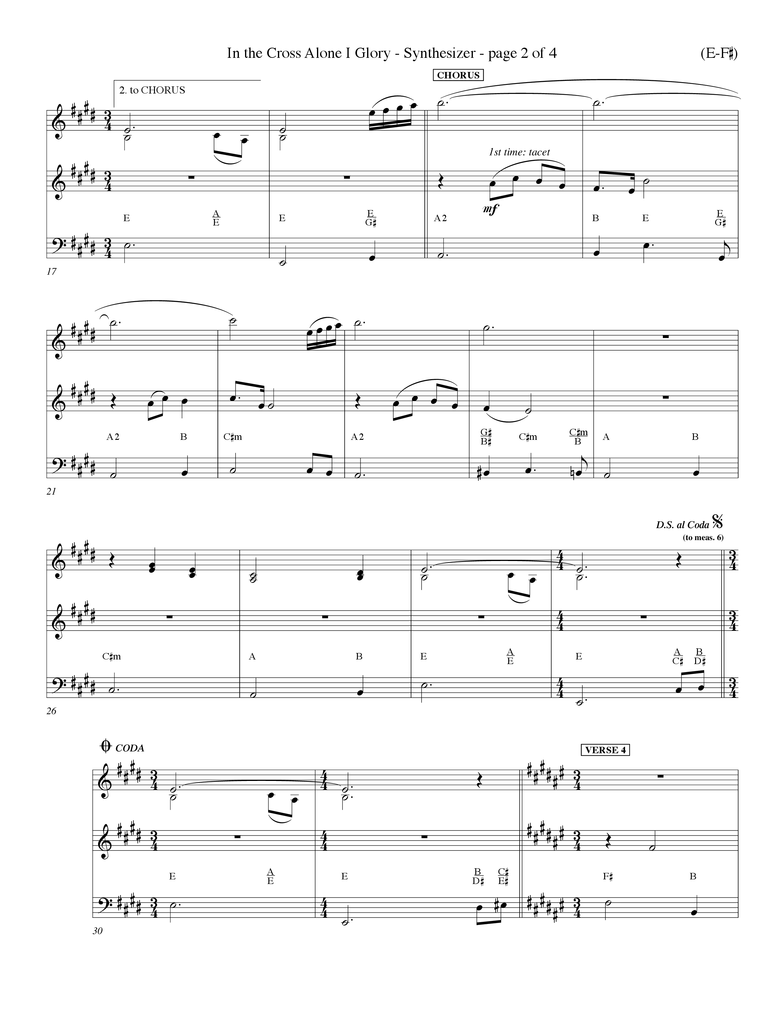 In The Cross Alone I Glory (Choral Anthem SATB) Synth (Word Music Choral / Arr. Dave Williamson)