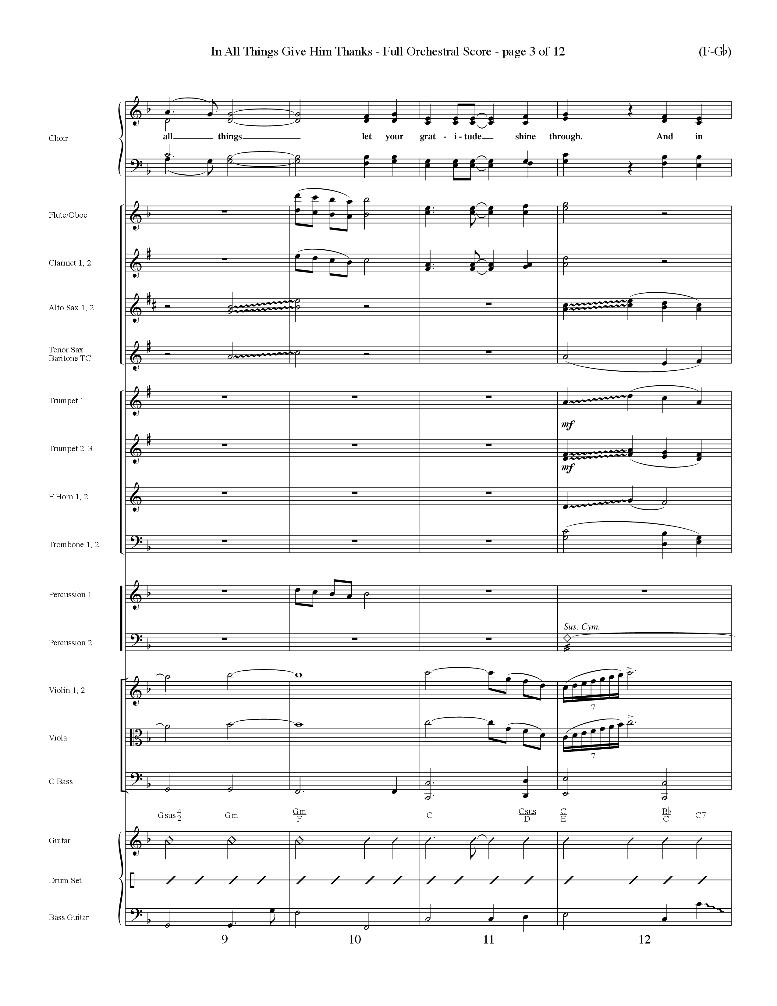 In All Things Give Him Thanks Orchestration (Word Music Choral / Orch. Keith Christopher / Orch. Wayne Yankie)