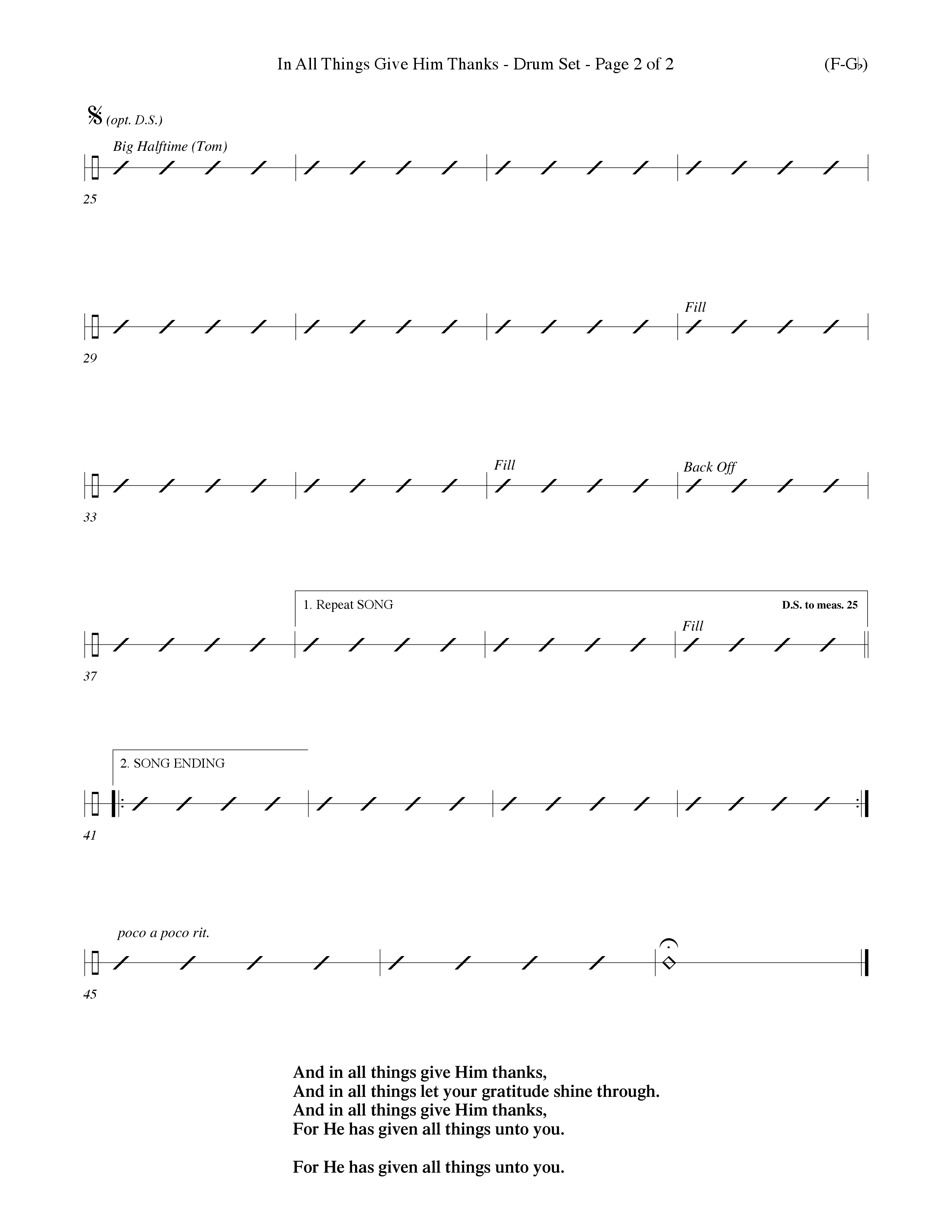In All Things Give Him Thanks Drum Set (Word Music Choral / Orch. Keith Christopher / Orch. Wayne Yankie)