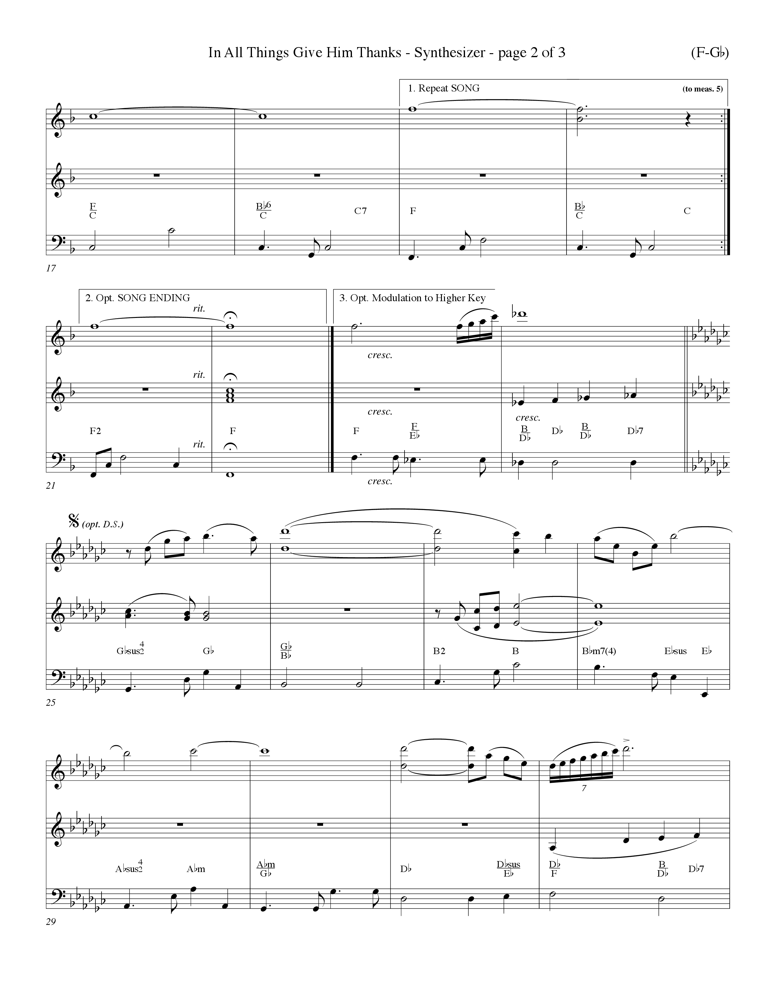 In All Things Give Him Thanks Synth (Word Music Choral / Orch. Keith Christopher / Orch. Wayne Yankie)