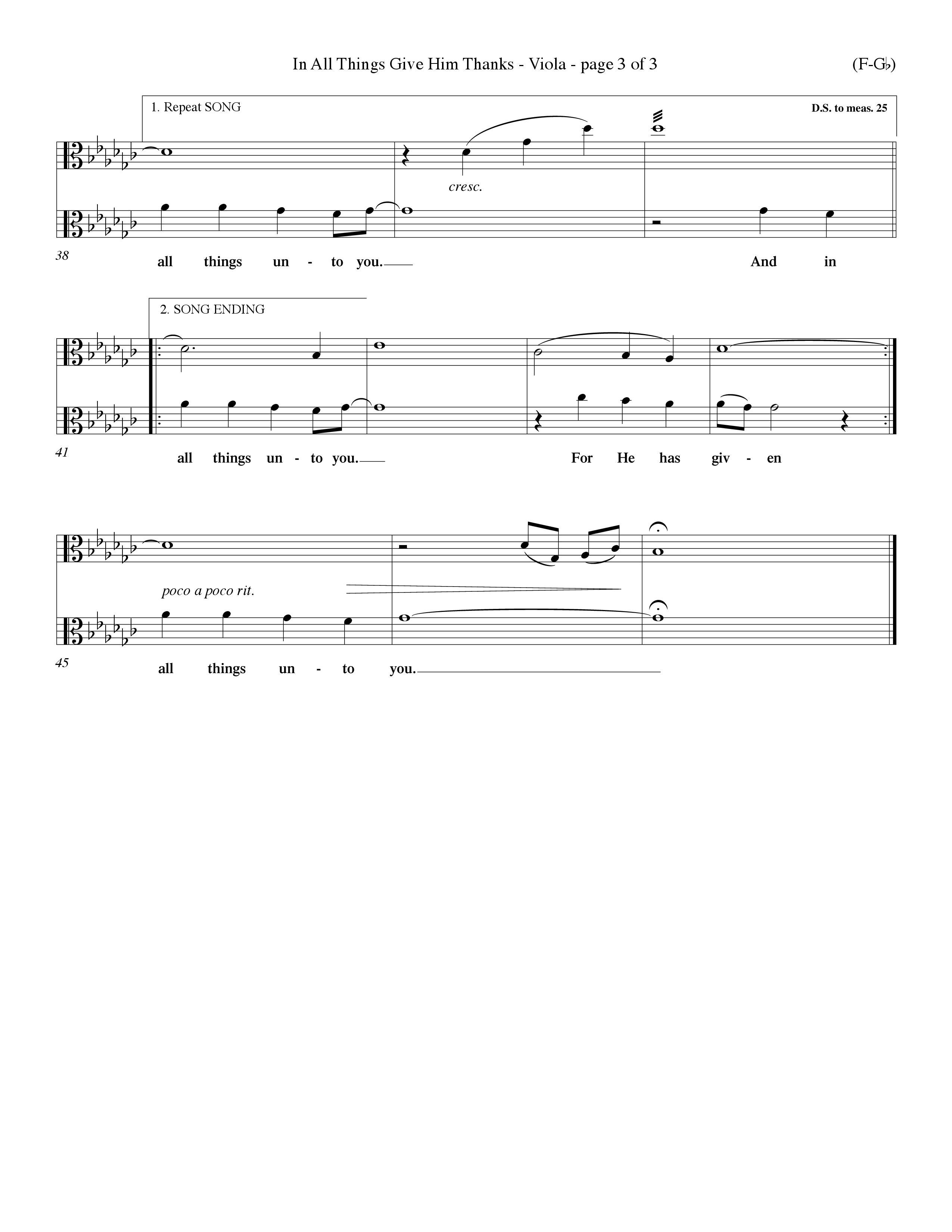 In All Things Give Him Thanks Viola (Word Music Choral / Orch. Keith Christopher / Orch. Wayne Yankie)