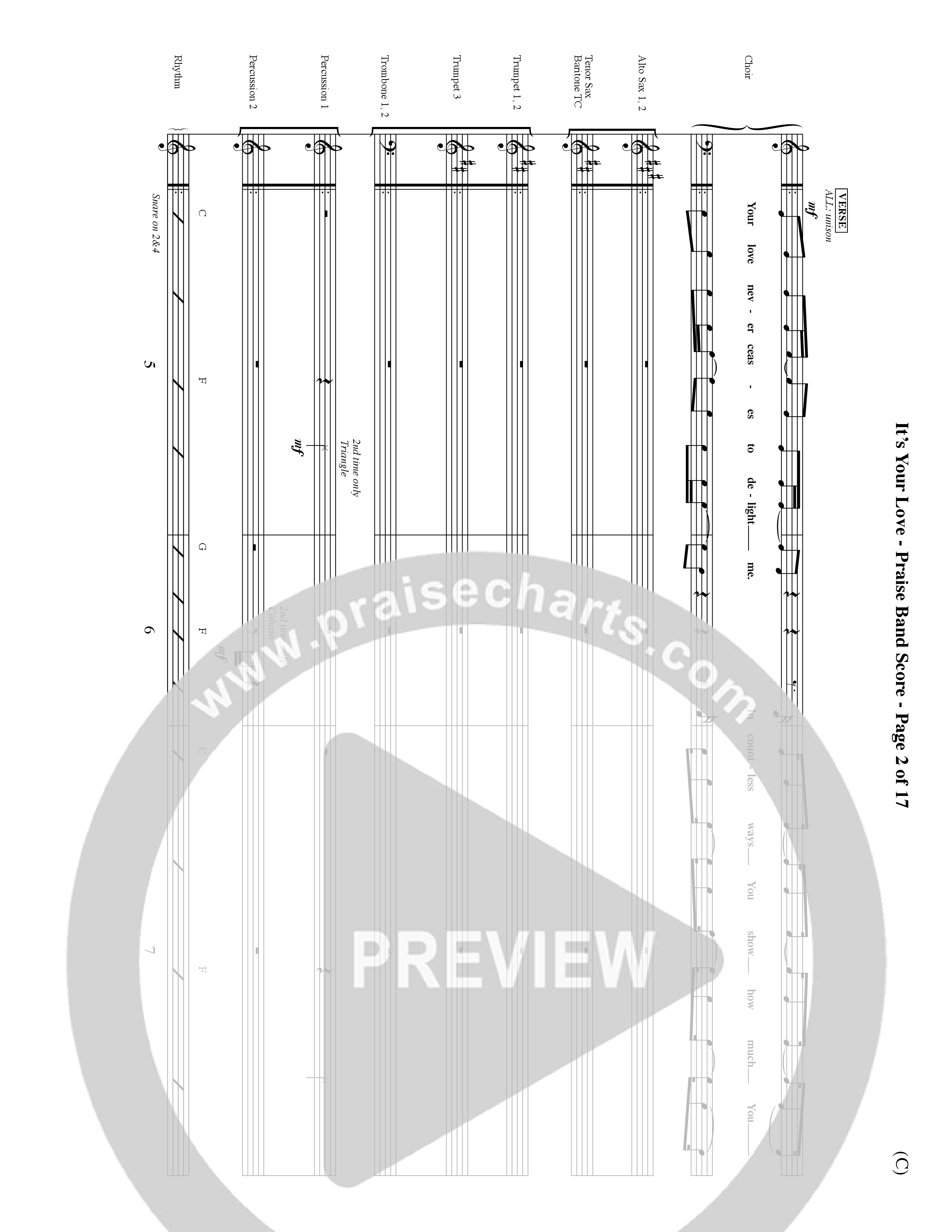 It's Your Love (Choral Anthem SATB) PraiseBand (incl. Brass) (Word Music Choral / Orch. Lee Marcum)