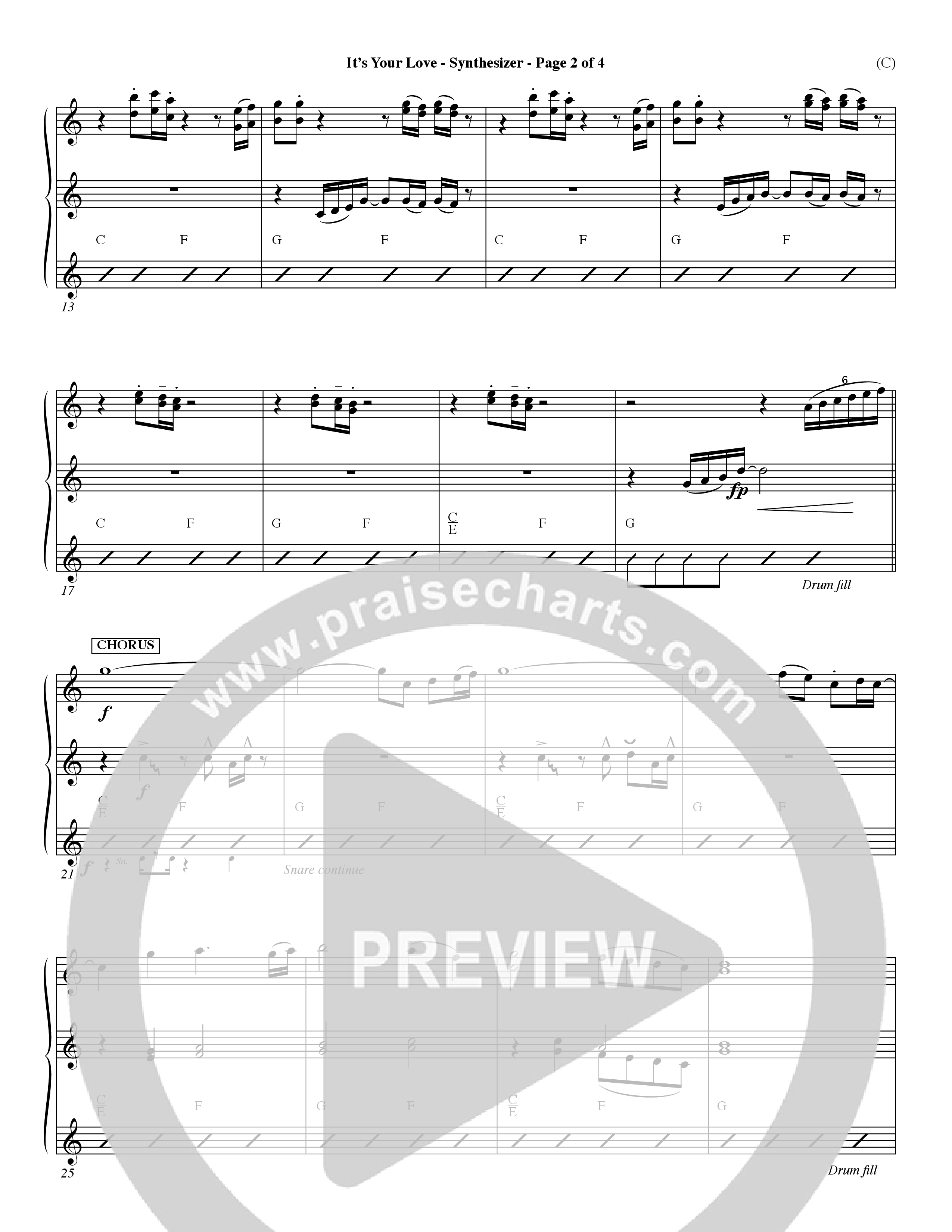 It's Your Love (Choral Anthem SATB) Synth (Word Music Choral / Orch. Lee Marcum)