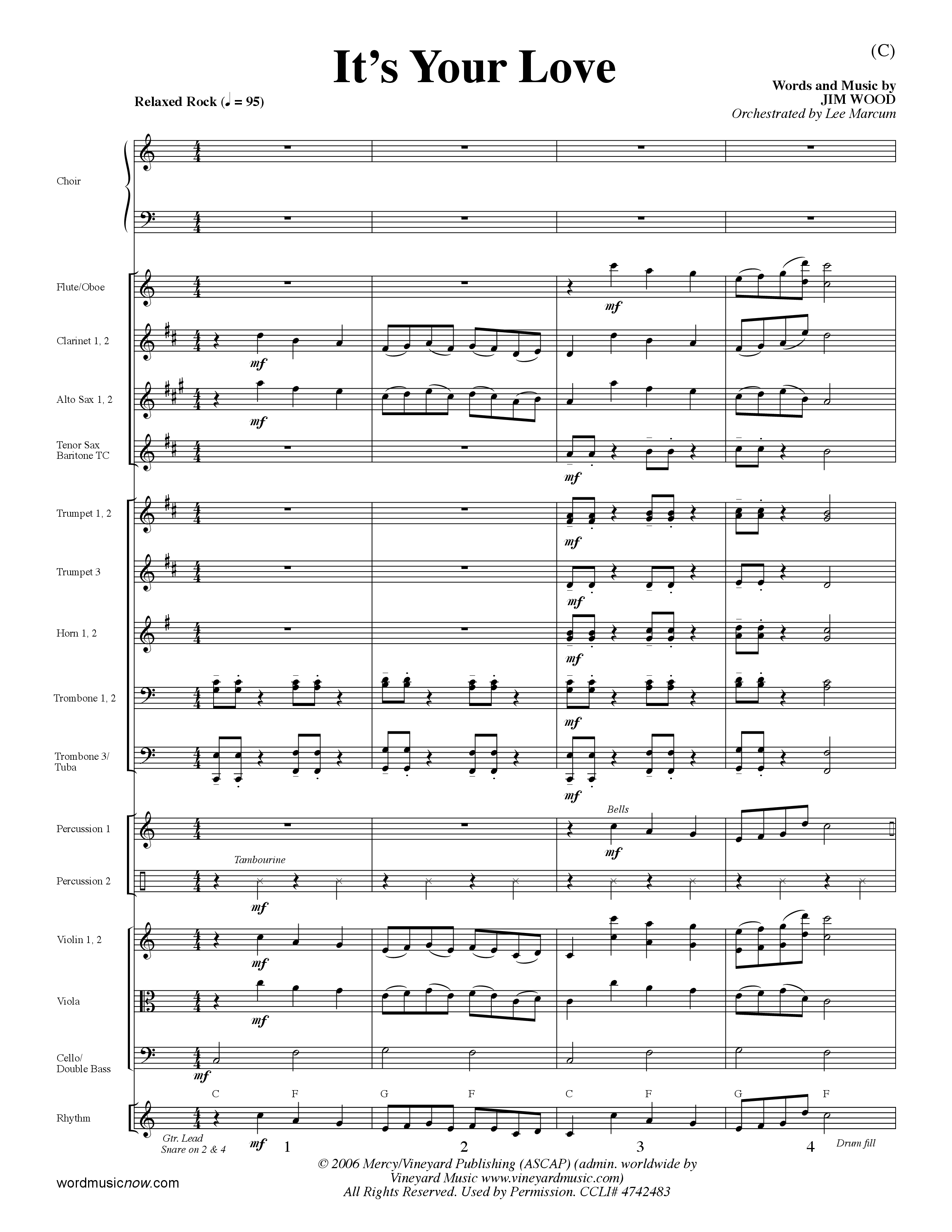 It's Your Love (Choral Anthem SATB) Conductor's Score (Word Music Choral / Orch. Lee Marcum)