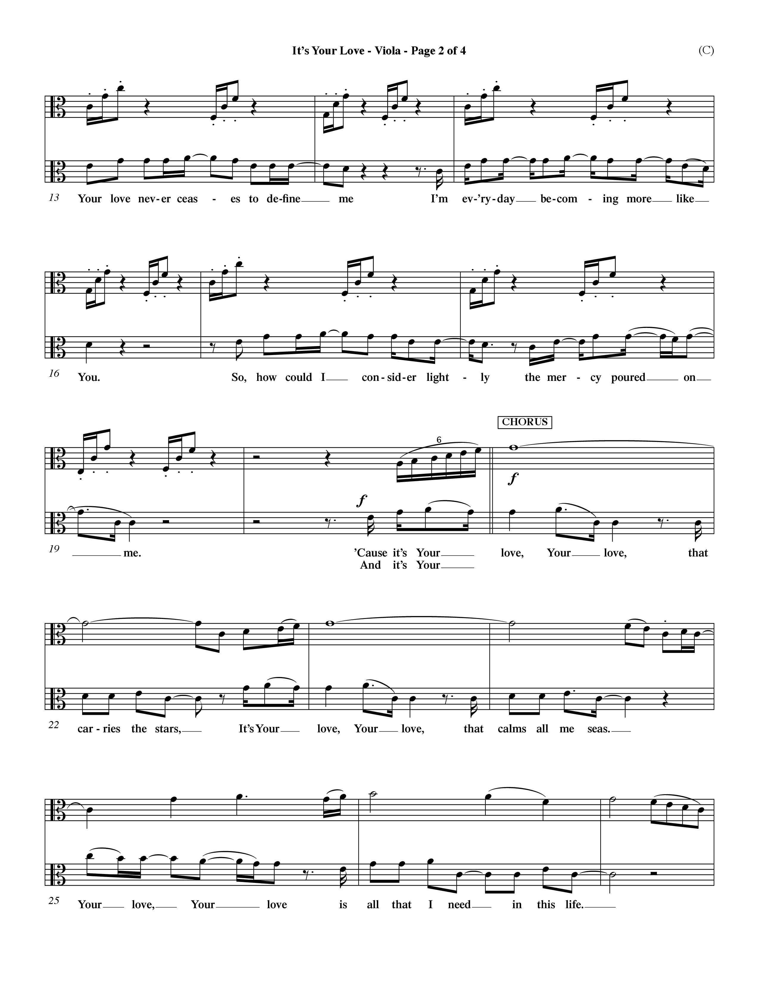 It's Your Love (Choral Anthem SATB) Viola (Word Music Choral / Orch. Lee Marcum)