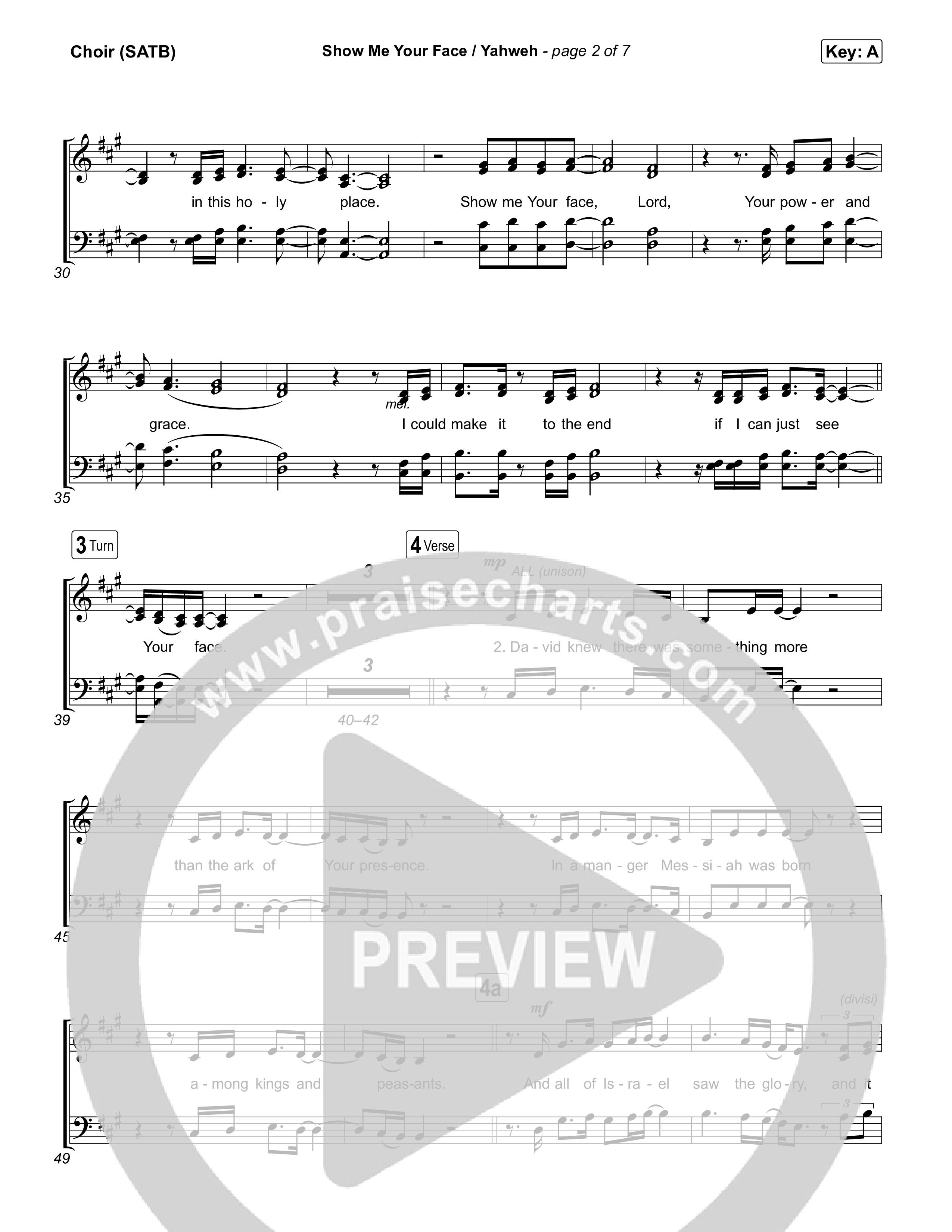 Show Me Your Face / Yahweh Choir Sheet (SATB) (Red Worship / Lizzie Morgan)