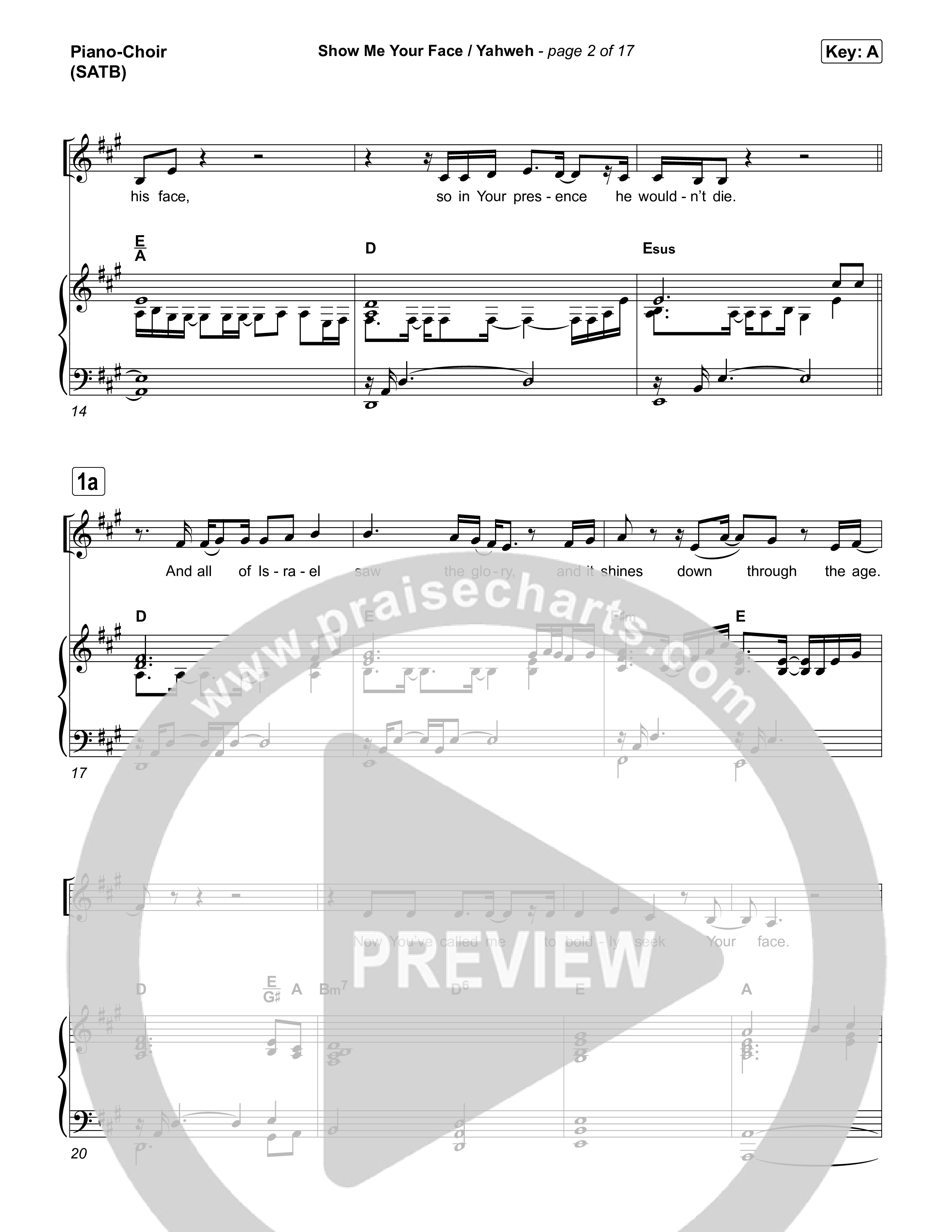 Show Me Your Face / Yahweh Piano/Vocal (SATB) (Red Worship / Lizzie Morgan)