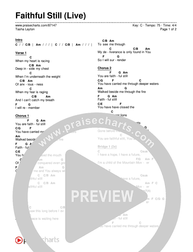 Faithful Still (Live) Chords & Lyrics (Tasha Layton)