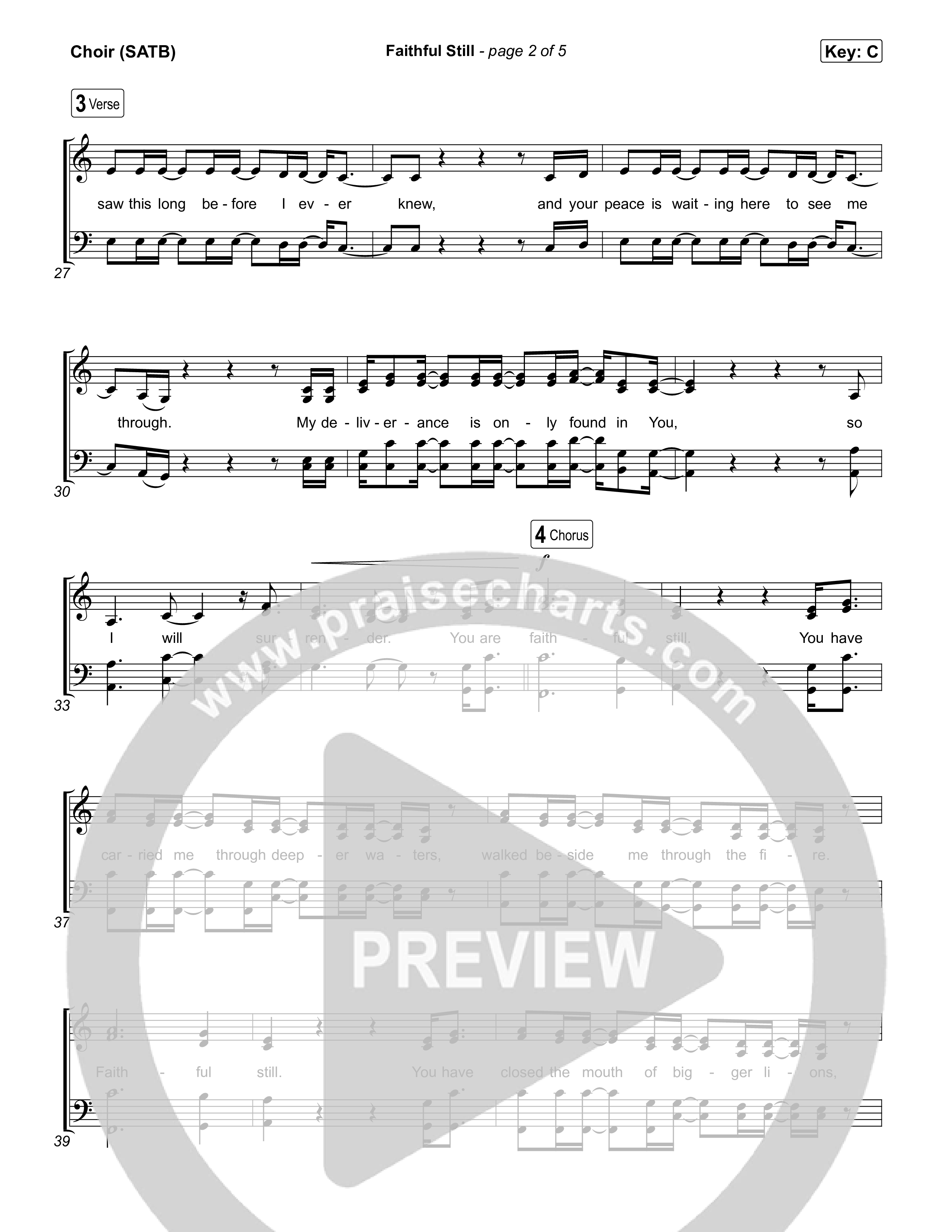 Faithful Still (Live) Choir Sheet (SATB) (Tasha Layton)
