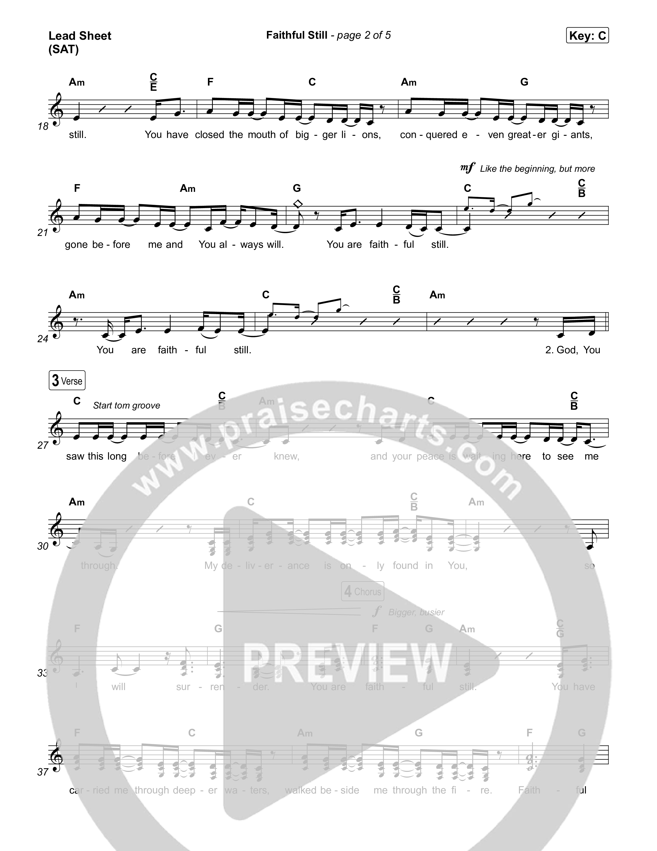 Faithful Still (Live) Lead Sheet (SAT) (Tasha Layton)