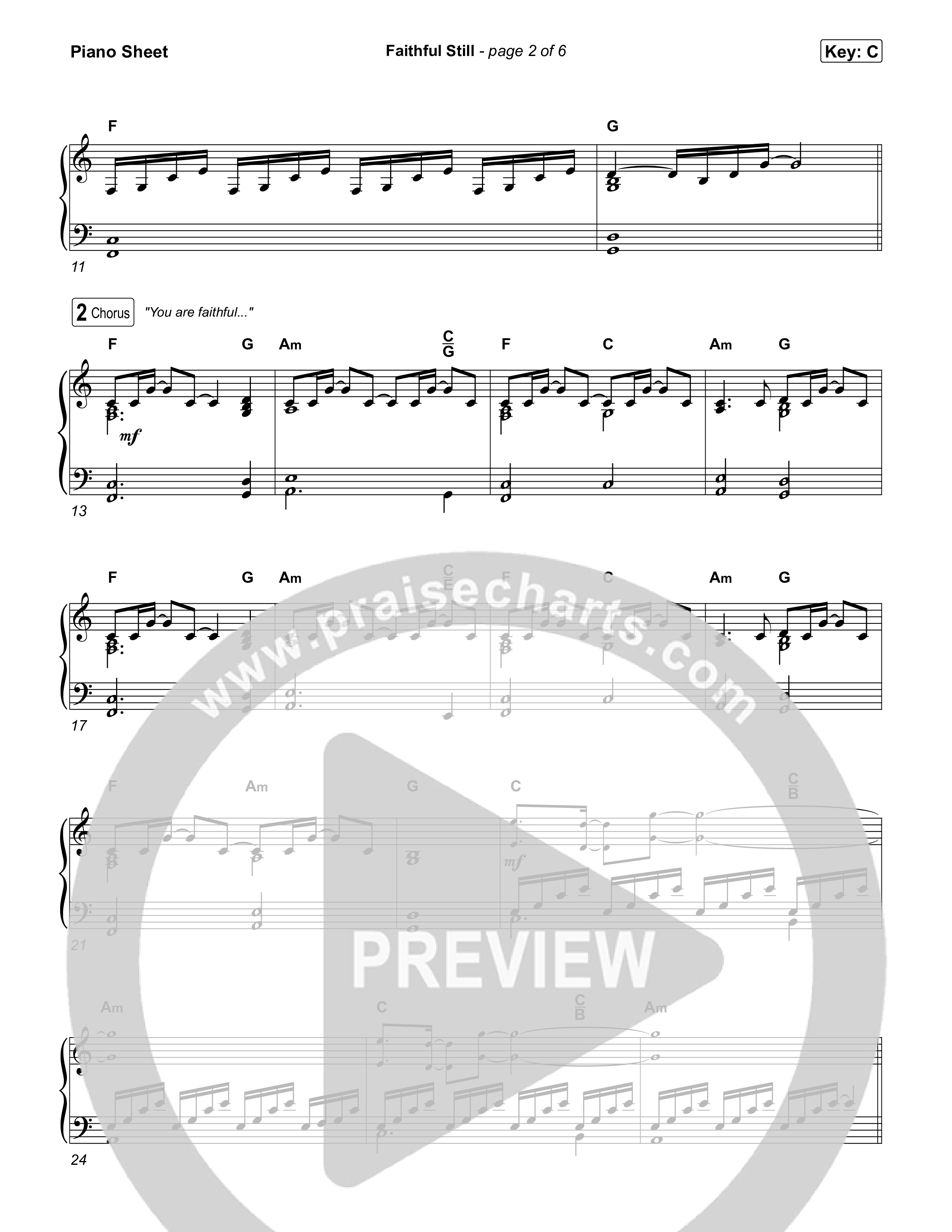 Faithful Still (Live) Piano Sheet (Tasha Layton)