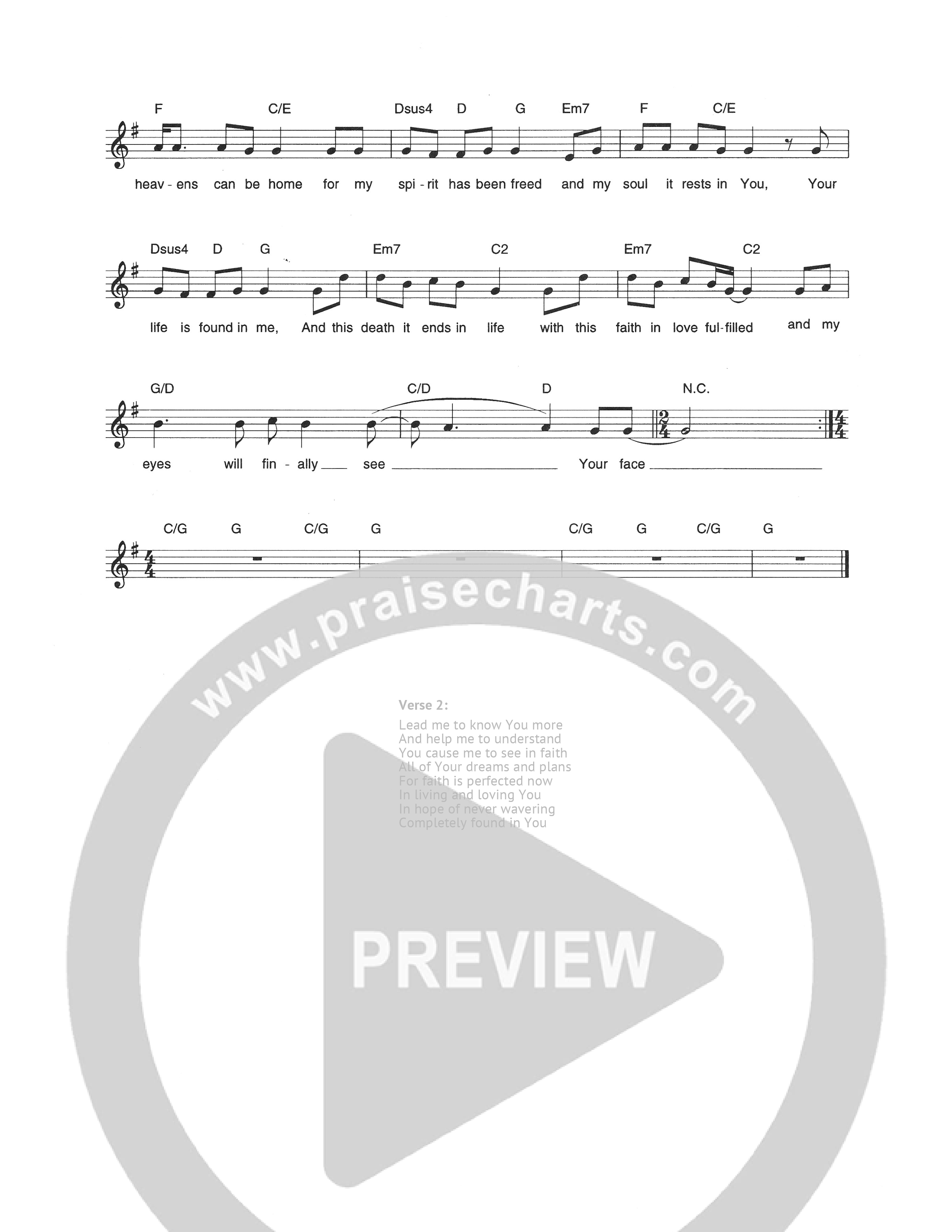 Whenever I See Lead Sheet Melody (Hillsong Worship)