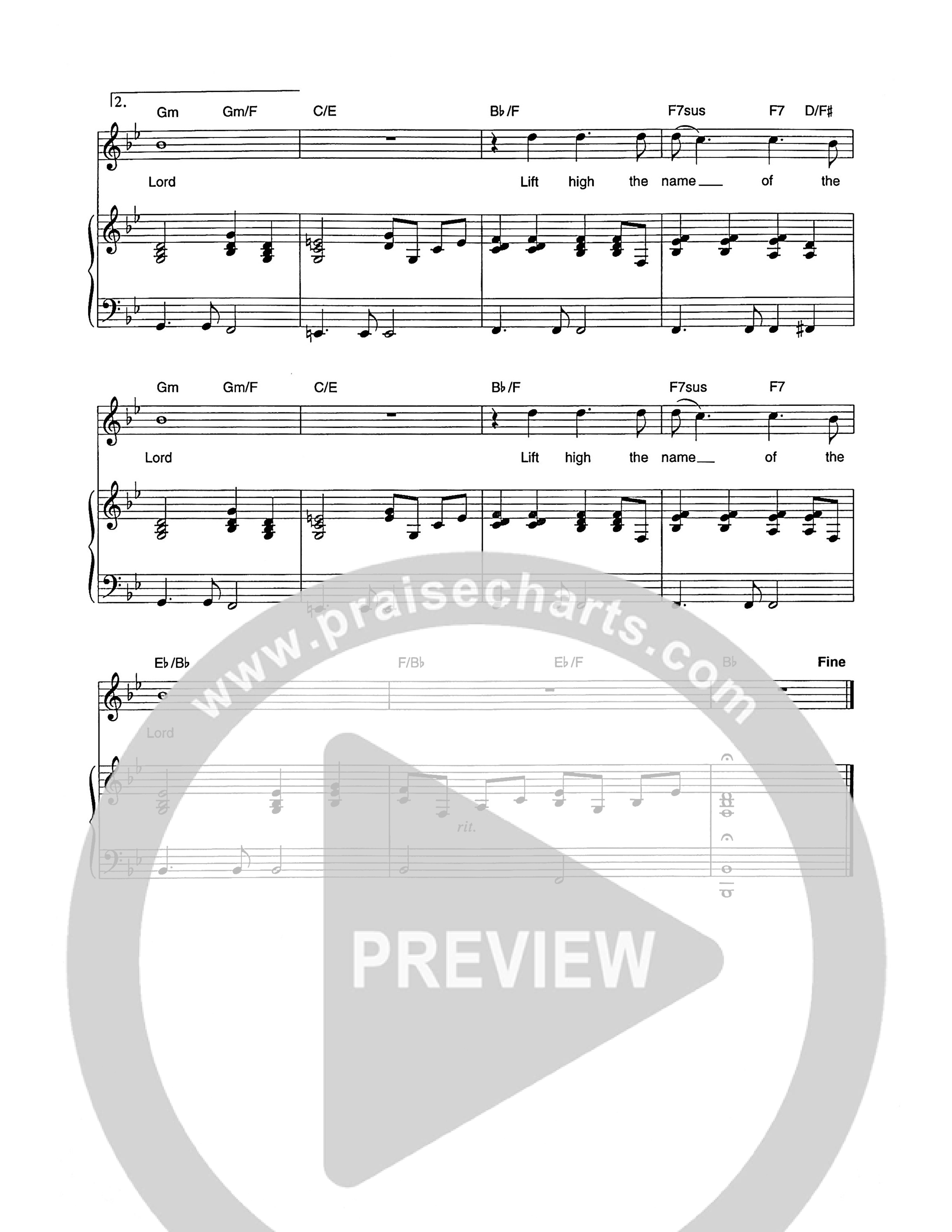 Lift High His Name Piano/Melody (Geoff Bullock)