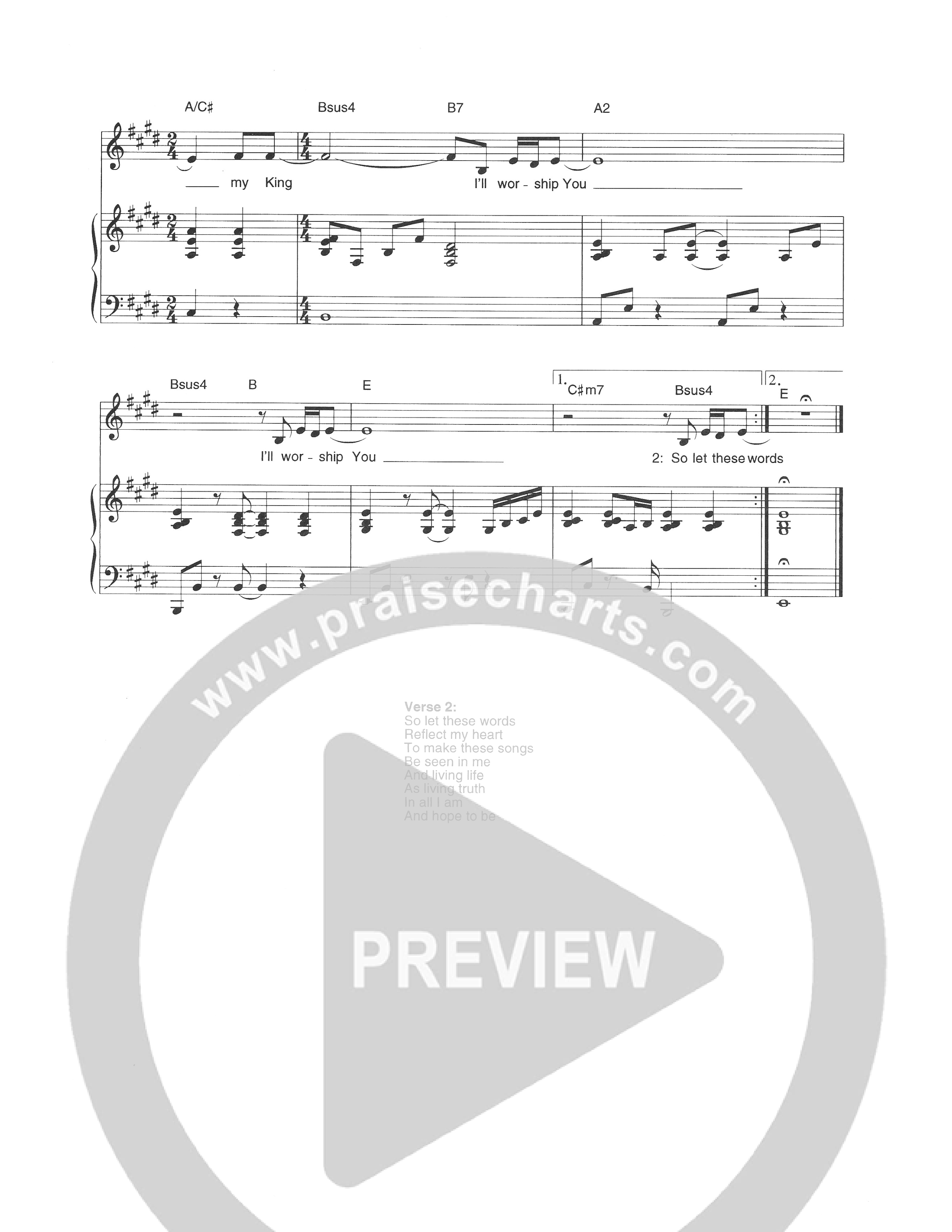 I'll Worship You Piano/Melody (Hillsong Worship)