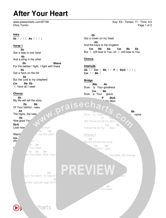 After Your Heart Chords & Lyrics (Chris Tomlin)