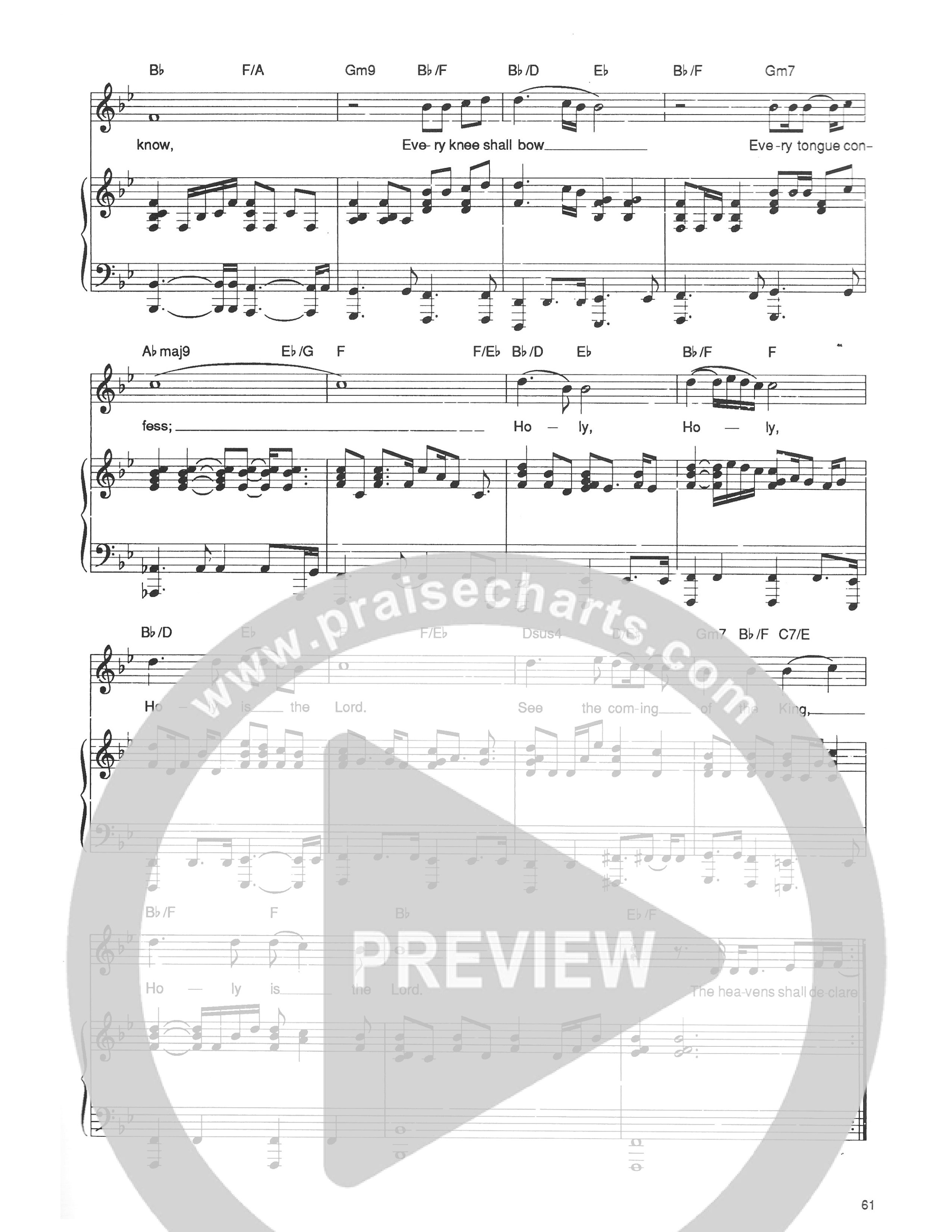 The Heavens Shall Declare Piano/Melody (Hillsong Worship)