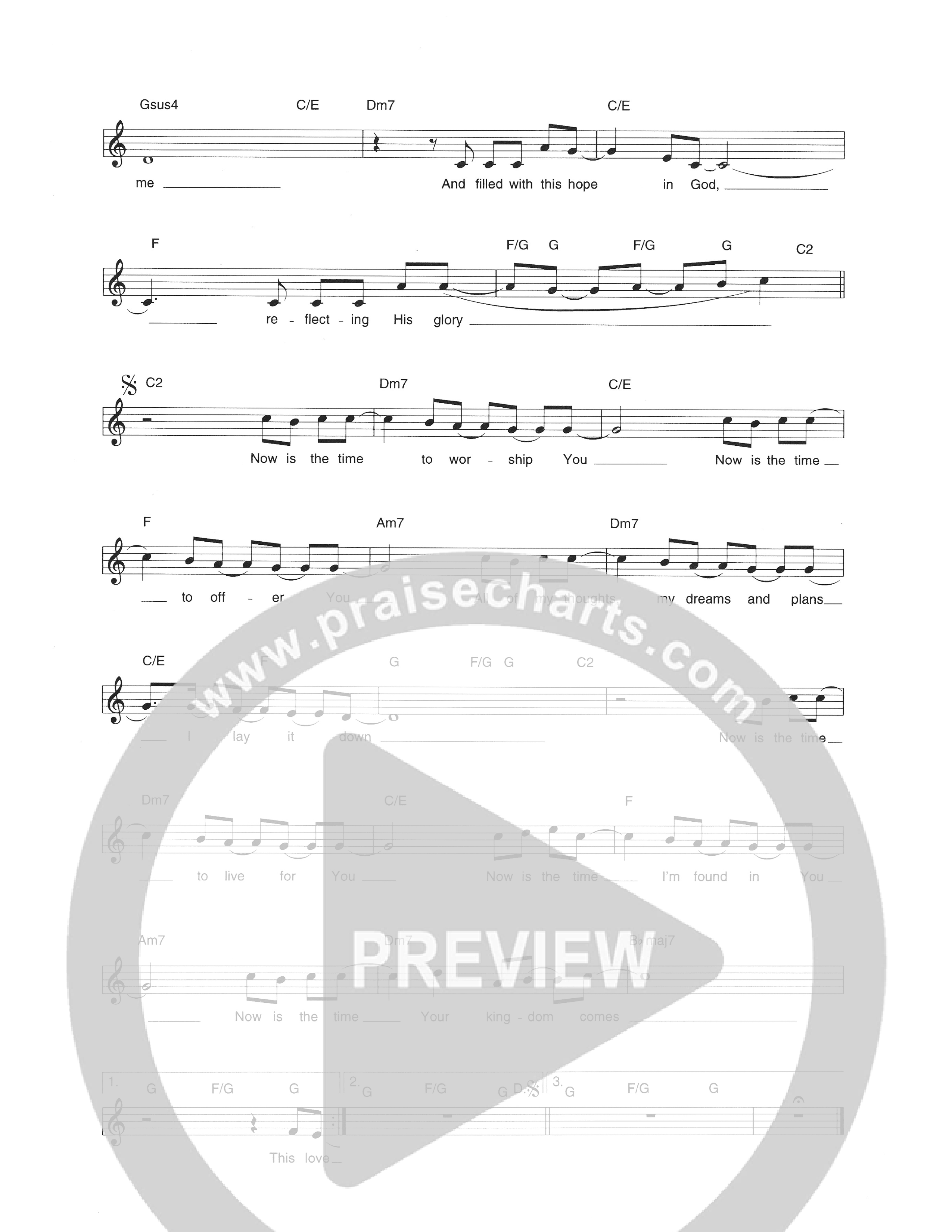 Now Is The Time Lead Sheet Melody (Hillsong Worship)