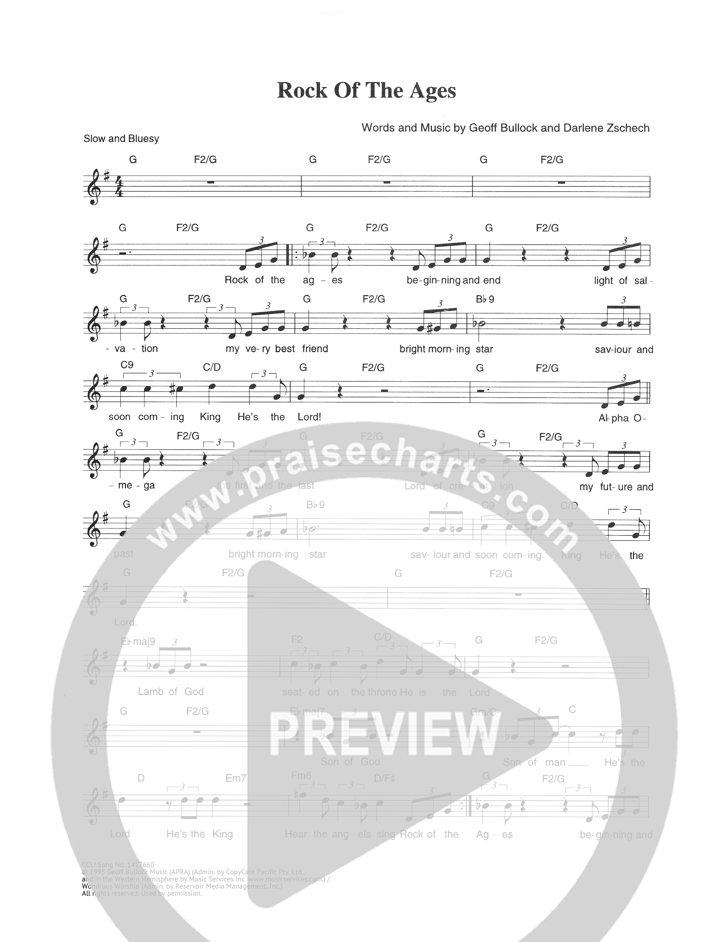 Rock Of The Ages Lead Sheet Melody (Hillsong Worship)