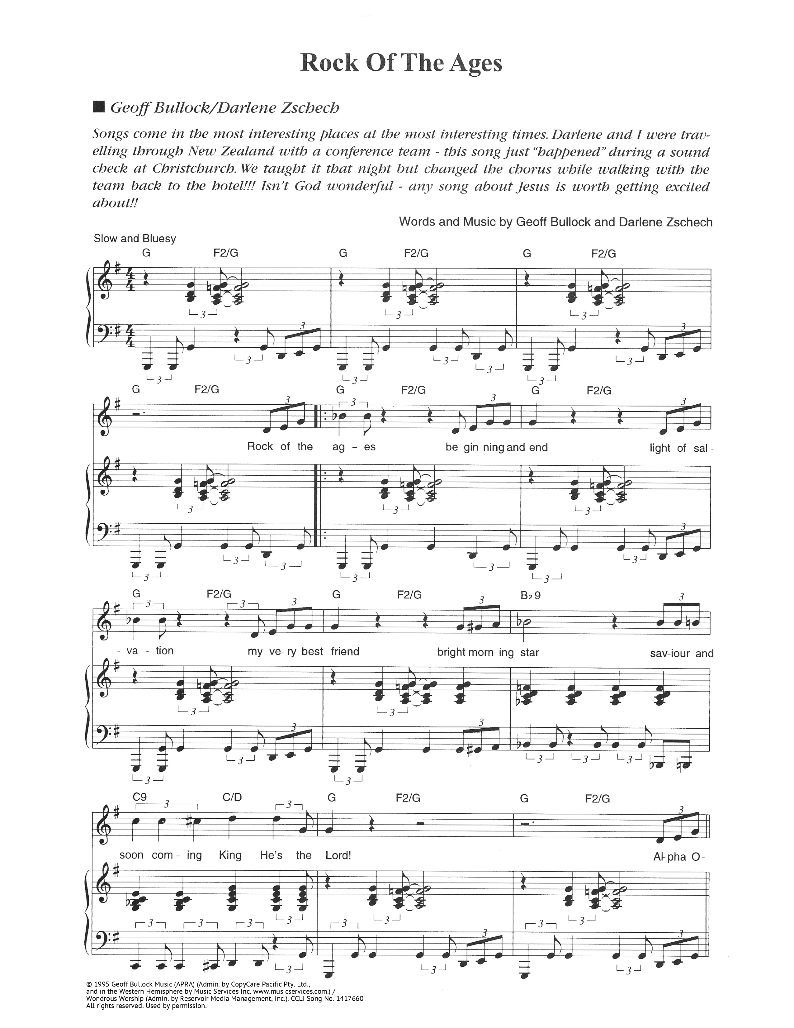 Rock Of The Ages Piano/Melody (Hillsong Worship)