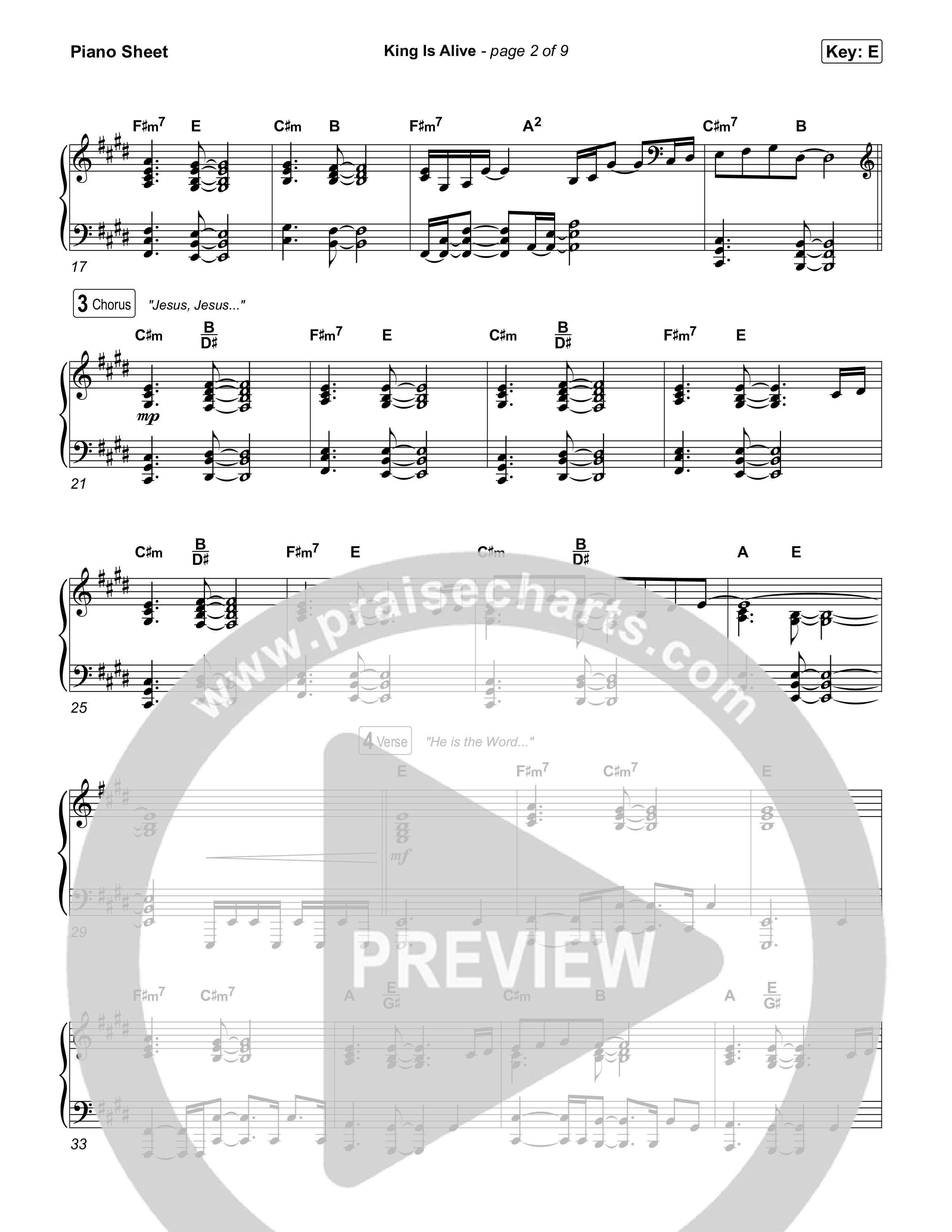 King Is Alive Piano Sheet (Transformation Worship)